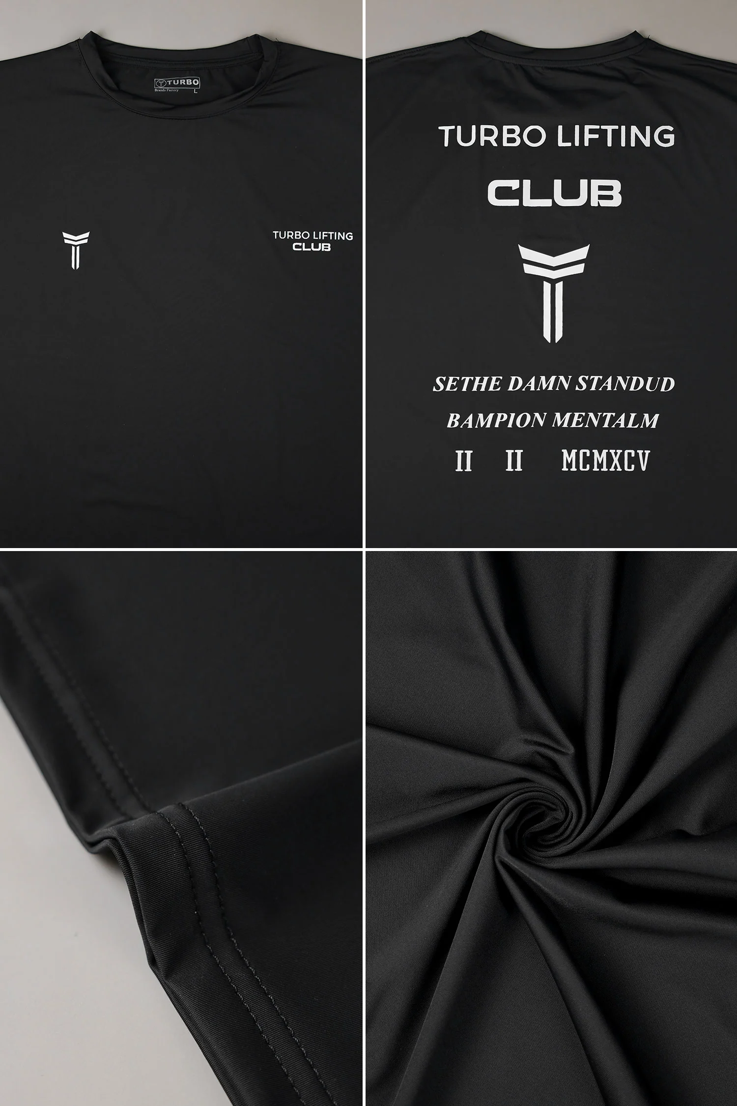 Turbo Champion Mentality Statement Dry-Fit Tee In Black - Image 2