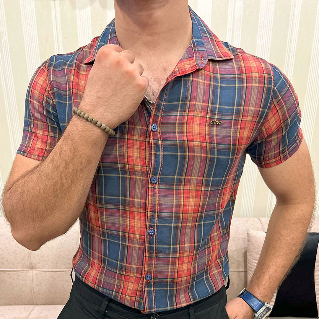 Turbo Classic Pattern Comfort Casual Shirt In Dark Blue - Image 2
