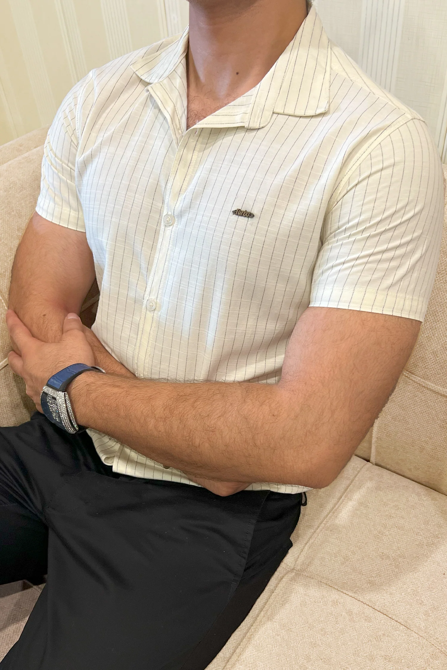 Turbo Creamline Striped Comfort Casual Shirt - Image 19