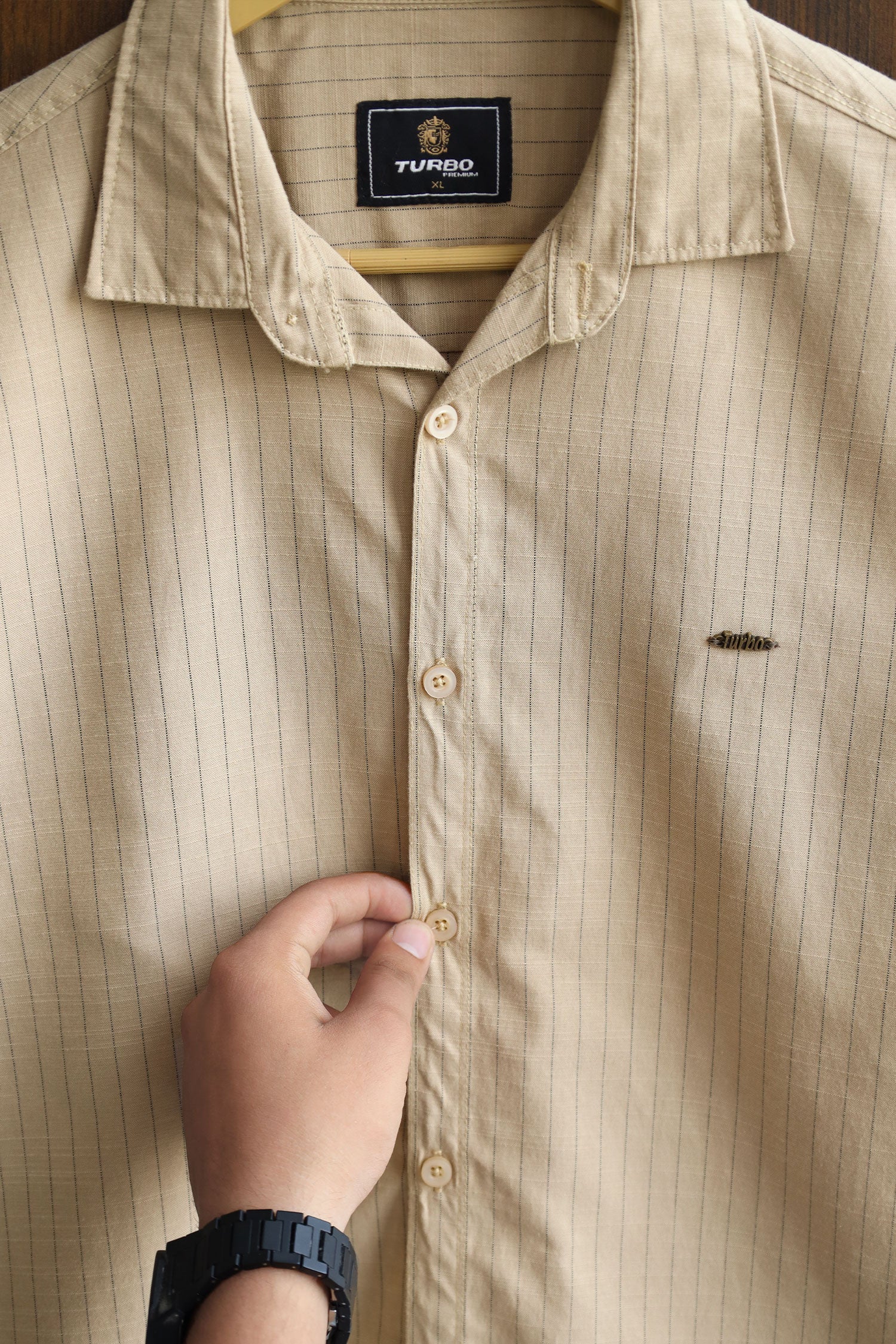 Turbo Creamline Striped Comfort Casual Shirt - Image 2