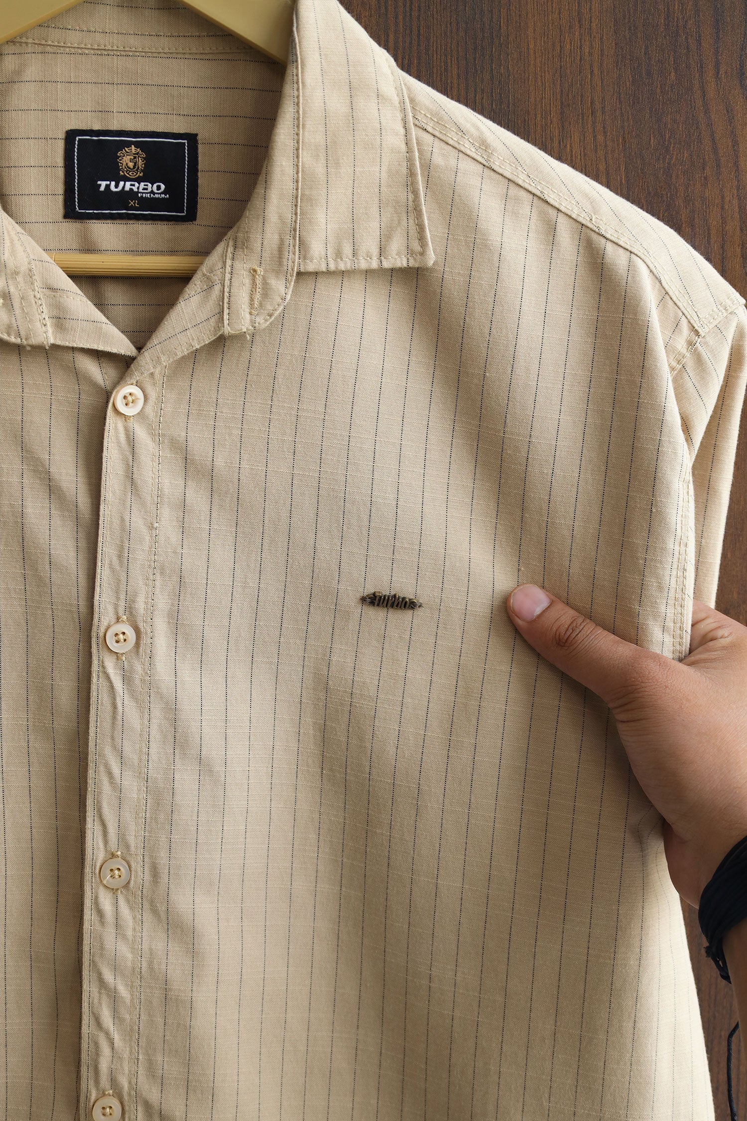 Turbo Creamline Striped Comfort Casual Shirt - Image 4