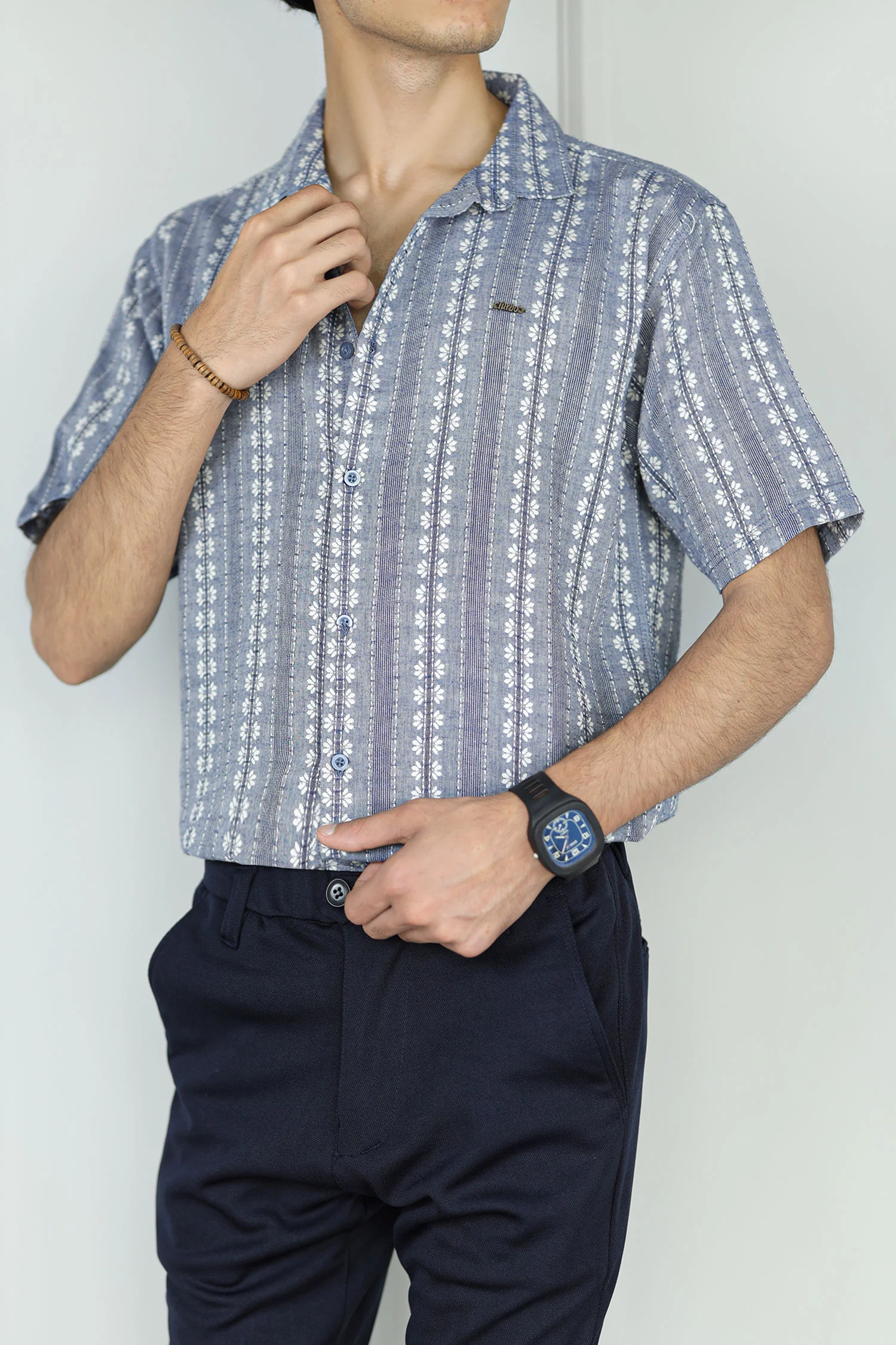 Turbo Cubin Textured Striped Casual Shirt - Image 7