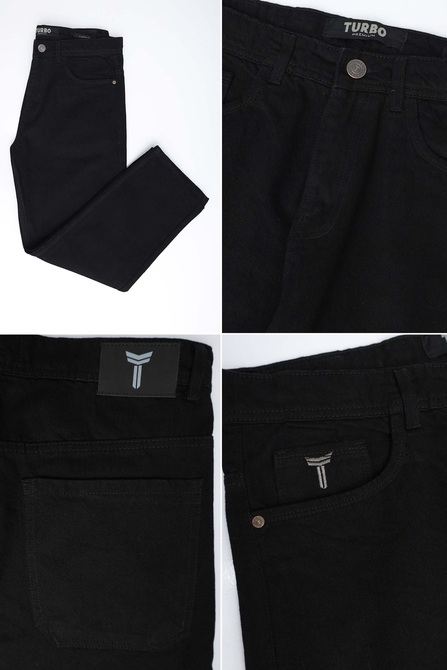 Turbo Denim Baggy Jeans In Black - Image 4