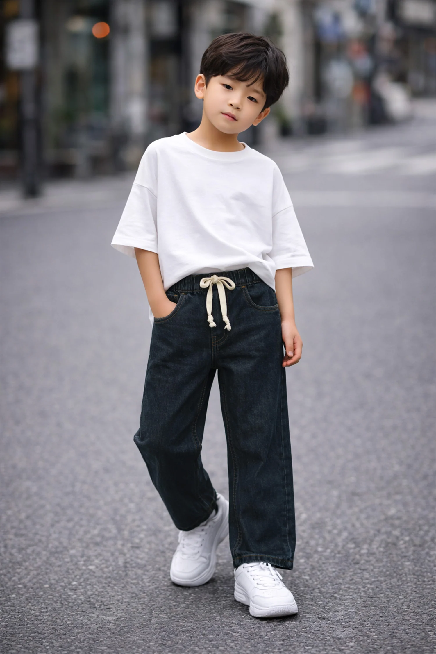 Turbo Drawstring Waist Jeans For Boys - Image 5