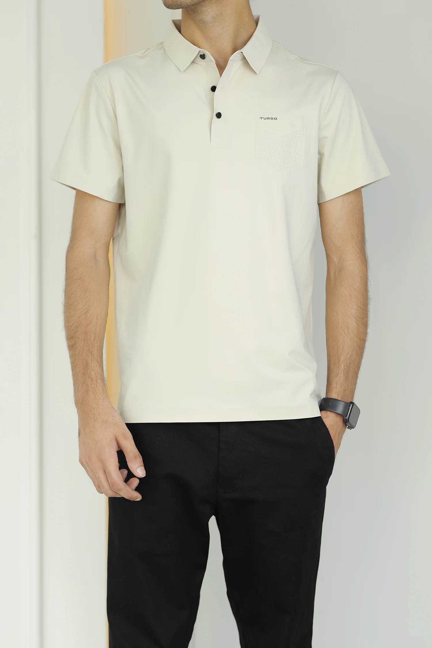 Turbo Embossed Pocket Motif Men's Polo Shirt - Image 4