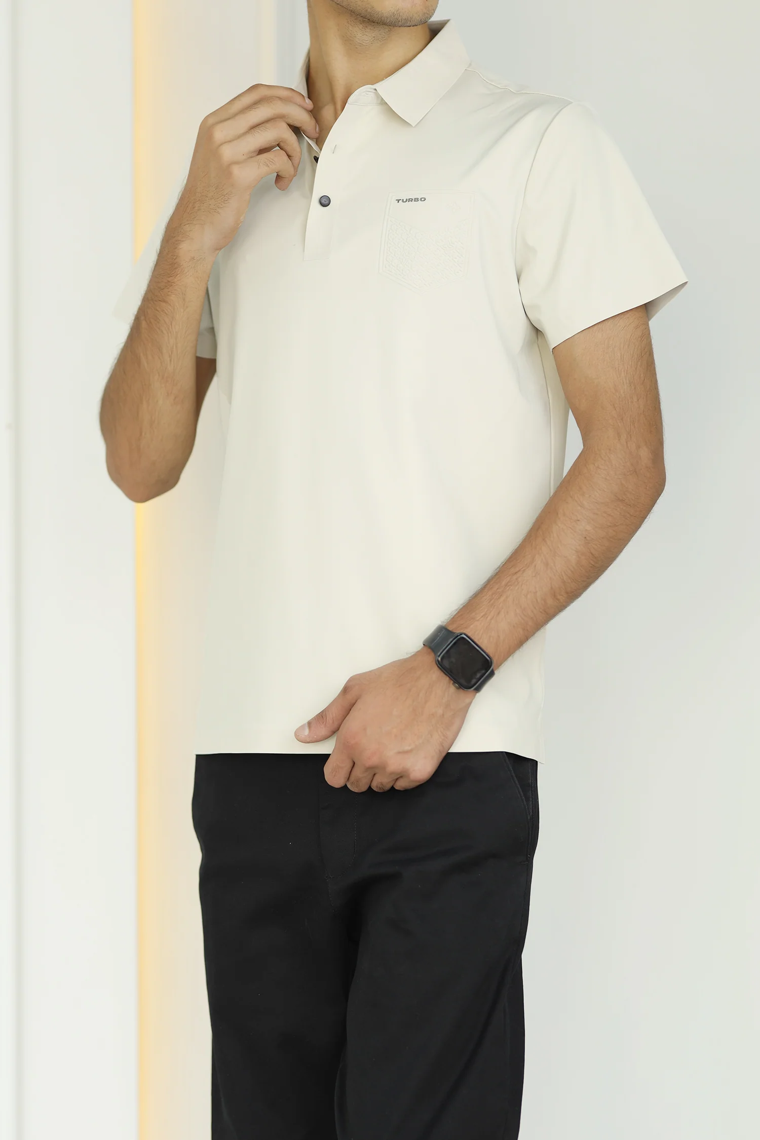 Turbo Embossed Pocket Motif Men's Polo Shirt - Image 5