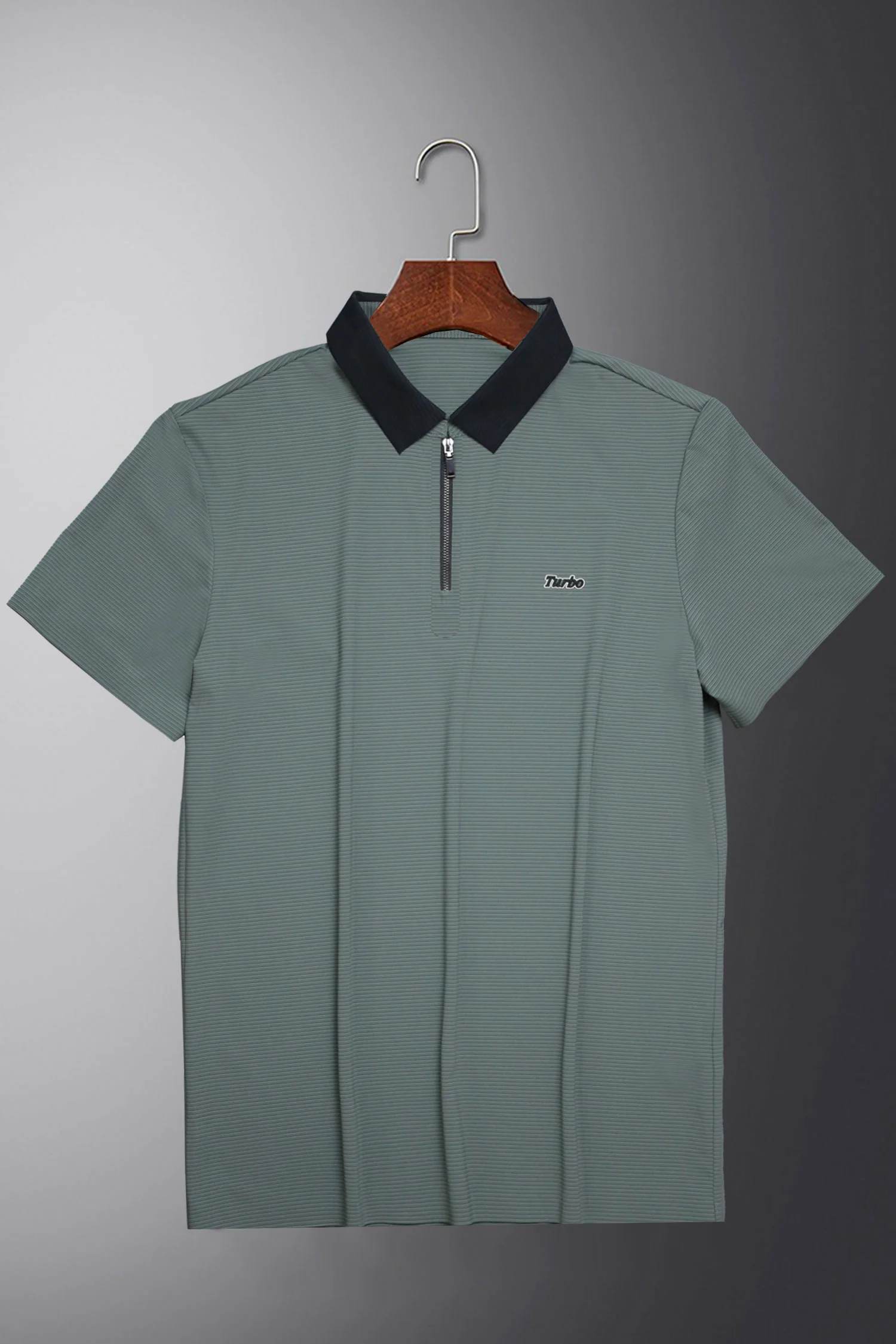 Turbo Fashion Transmission Zip Collar Men's Polo Shirt - Image 11