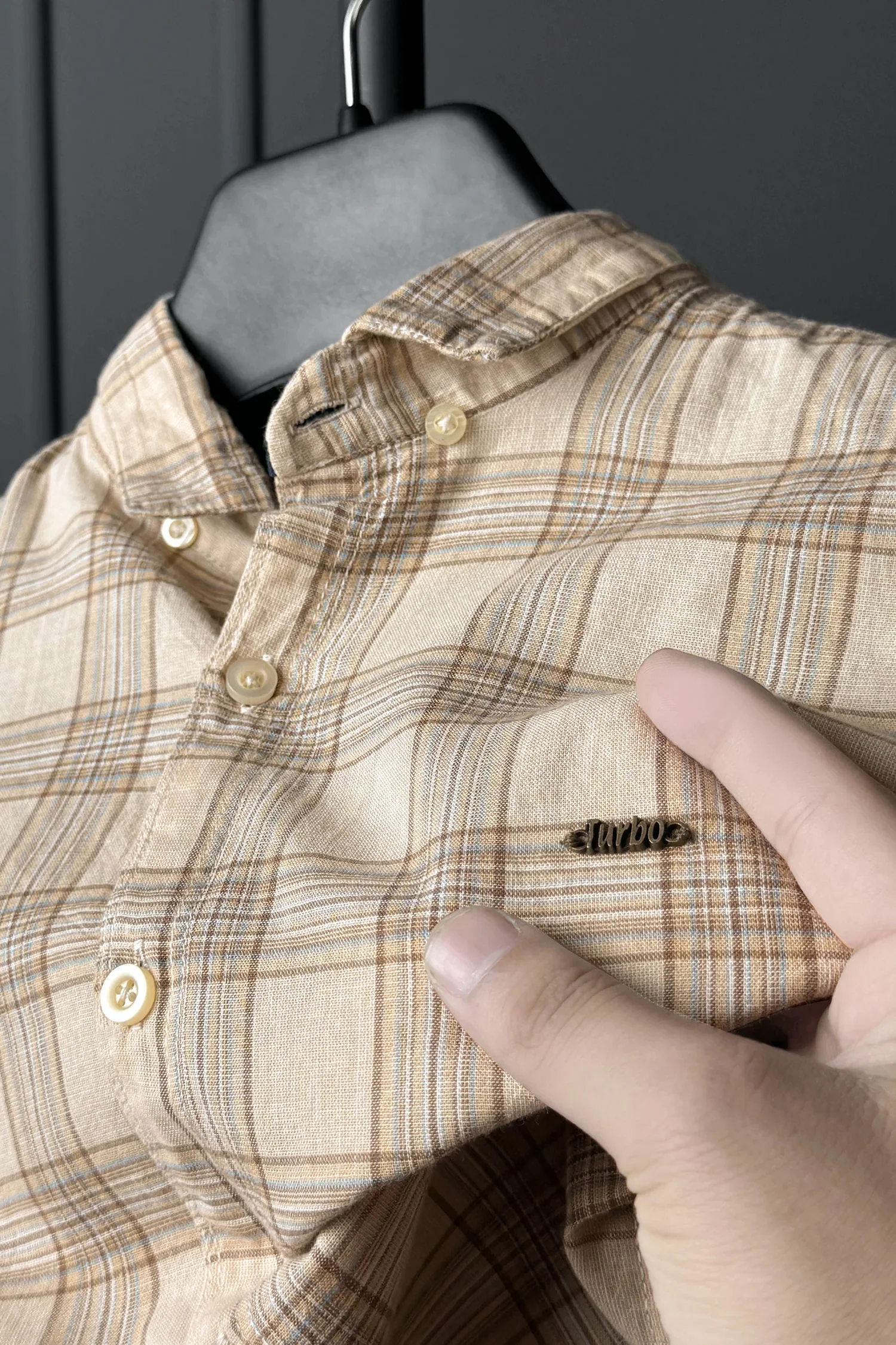Turbo FearLess Checked Long Sleeve Cotton Casual Shirt - Image 4