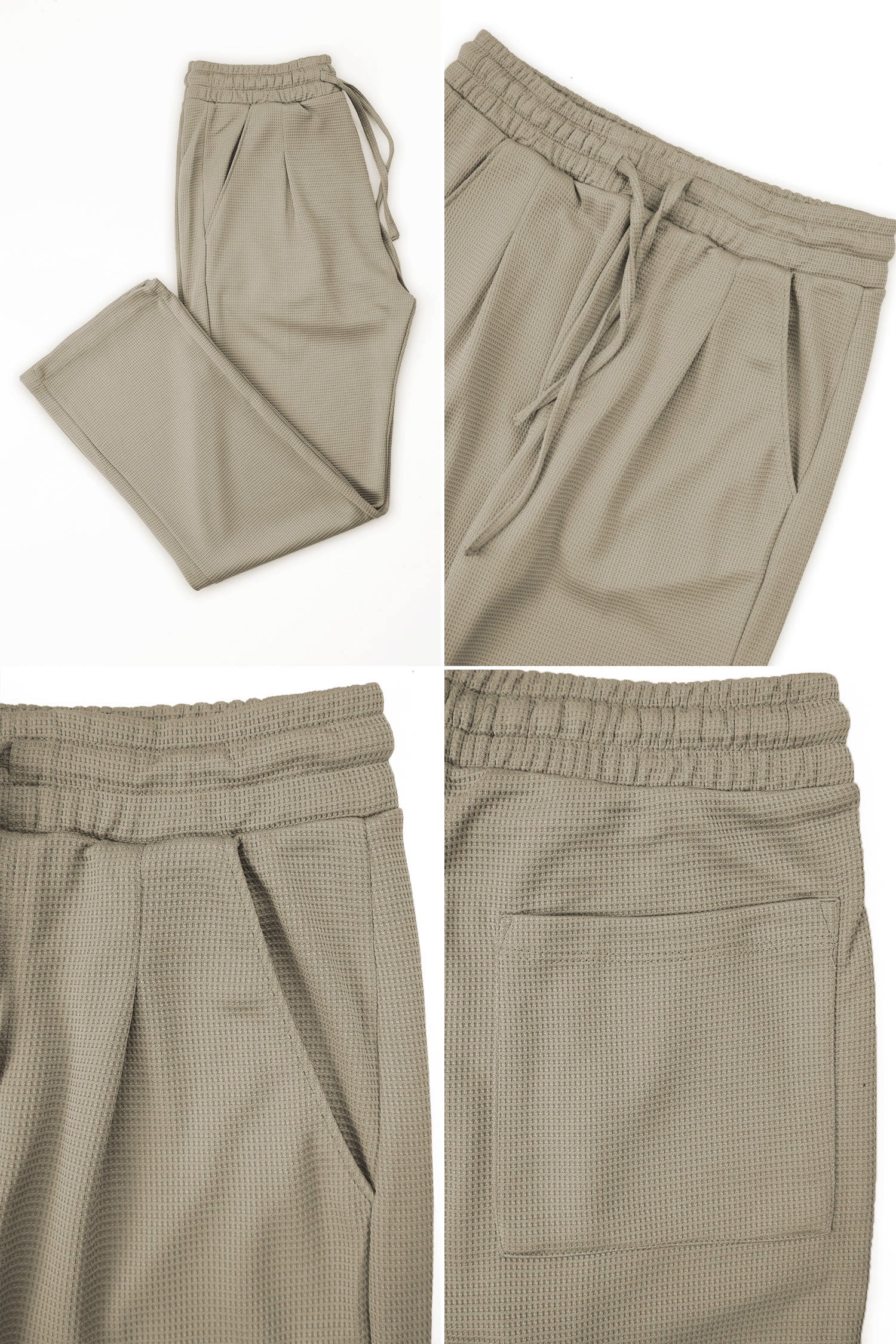 Turbo High Rise Pleated Waffle Pattern Loose Bottom Trouser - Image 12
