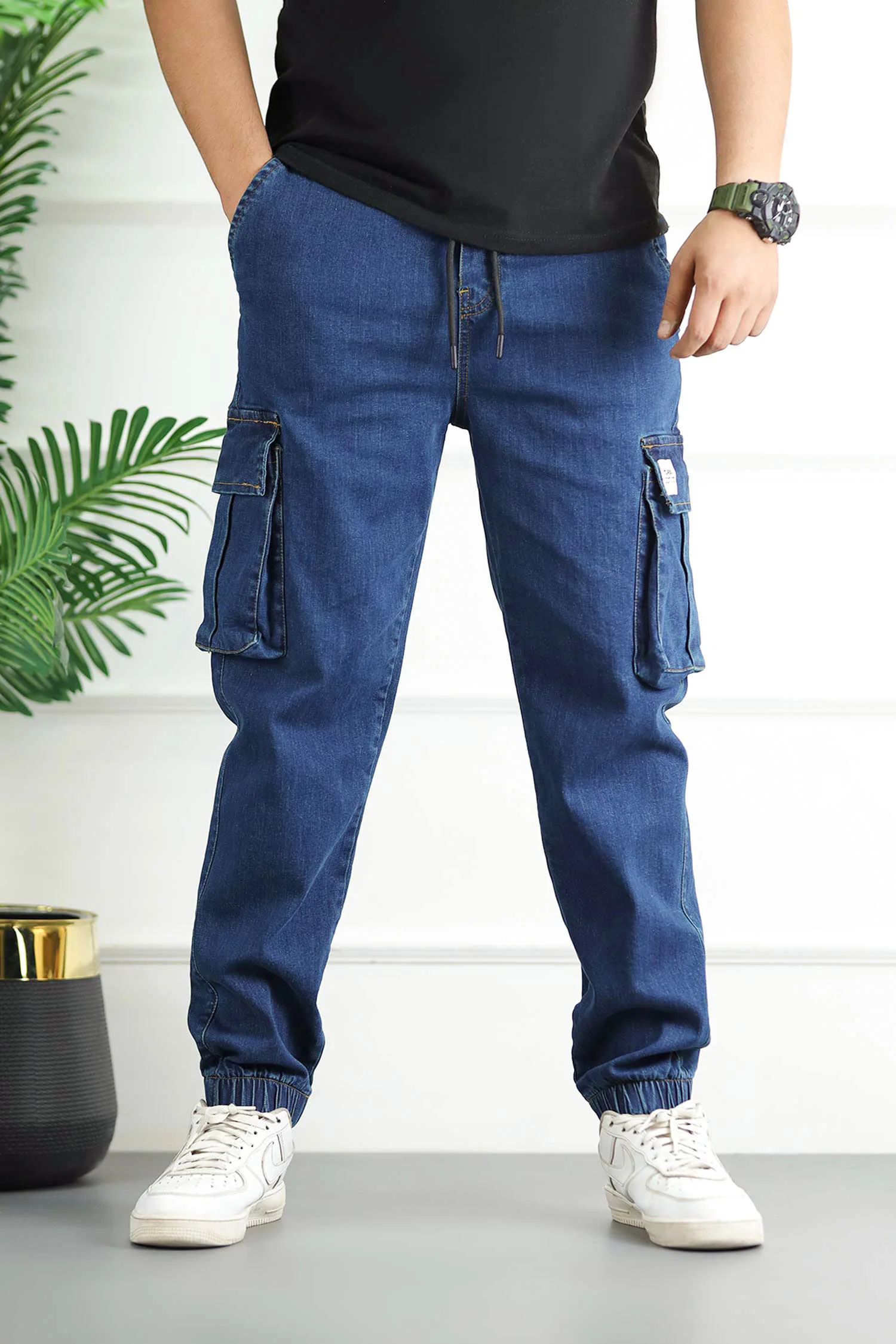 Turbo Jogging Pantalon Regular Homme Denim Jeans In Navy Blue - Image 4