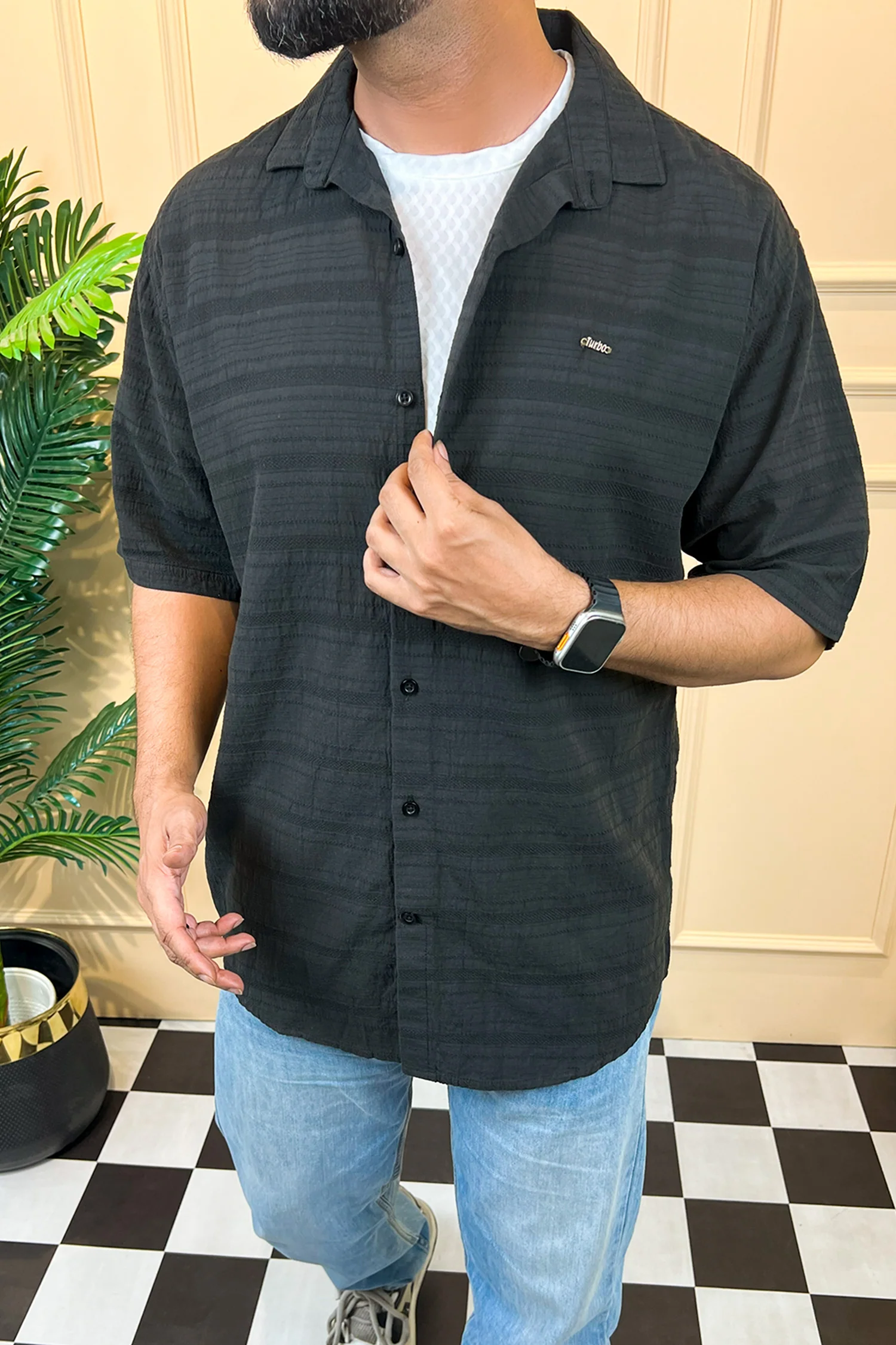 Turbo Knit Craft Crochet Casual Shirt - Image 13