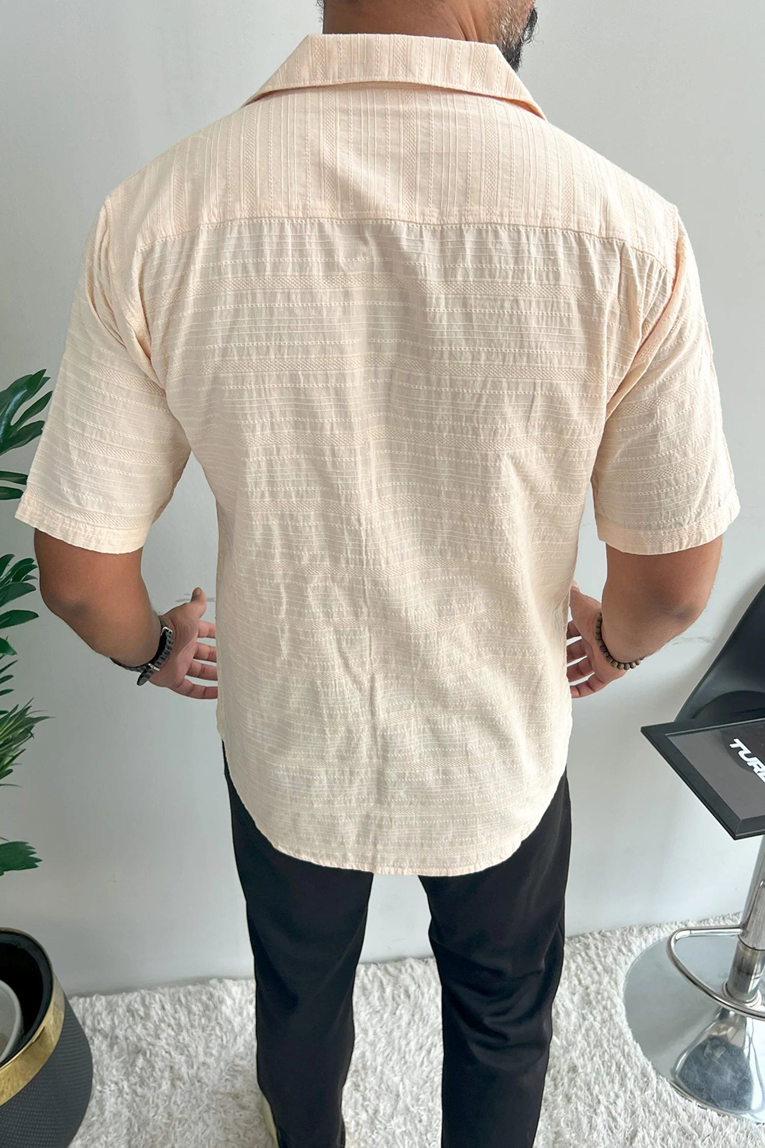 Turbo Knit Craft Crochet Casual Shirt In Light Skin - Image 4