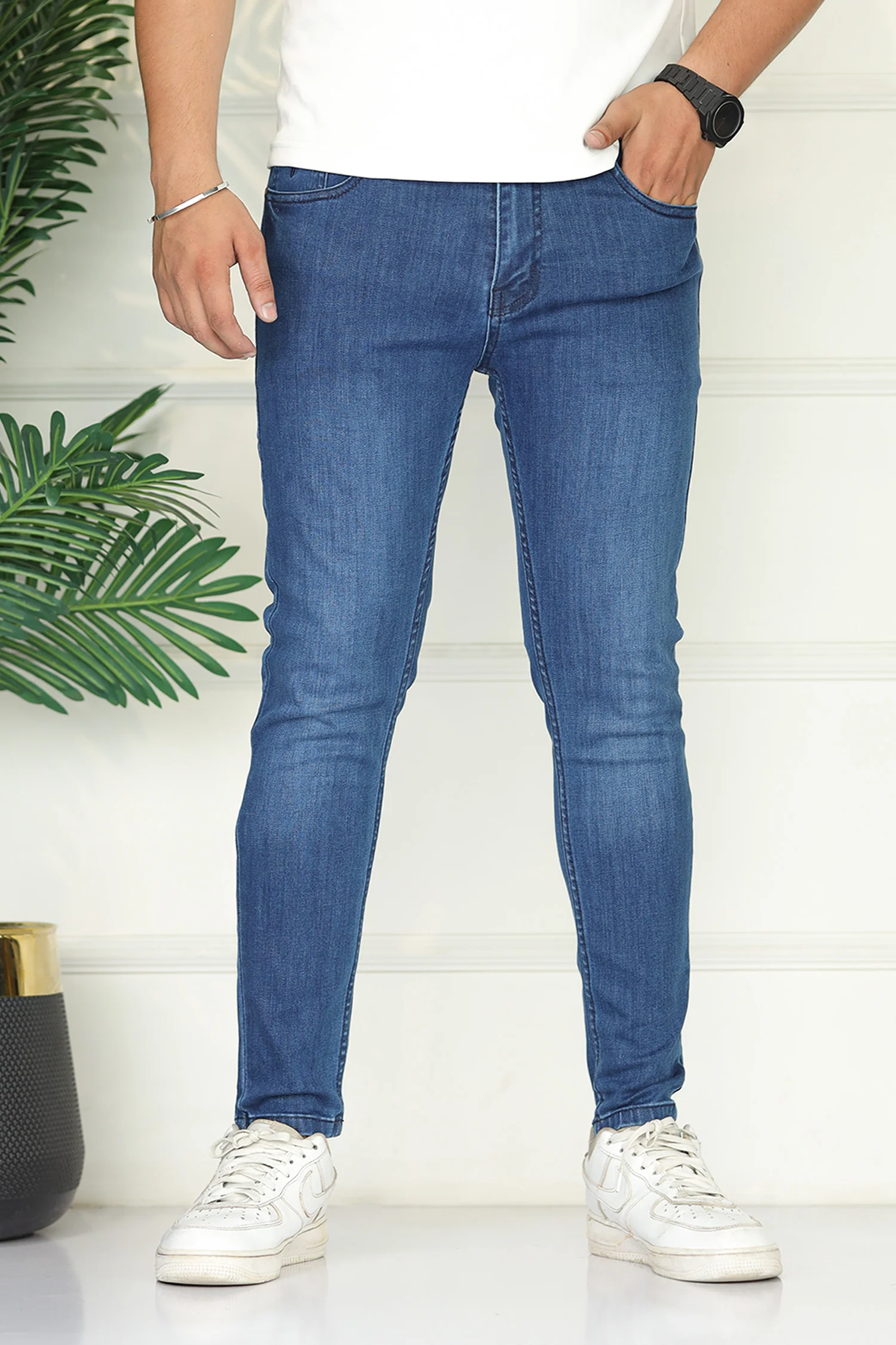 Turbo 'Knitted' Edge Ankle-Fit Jeans In Blue - Image 2