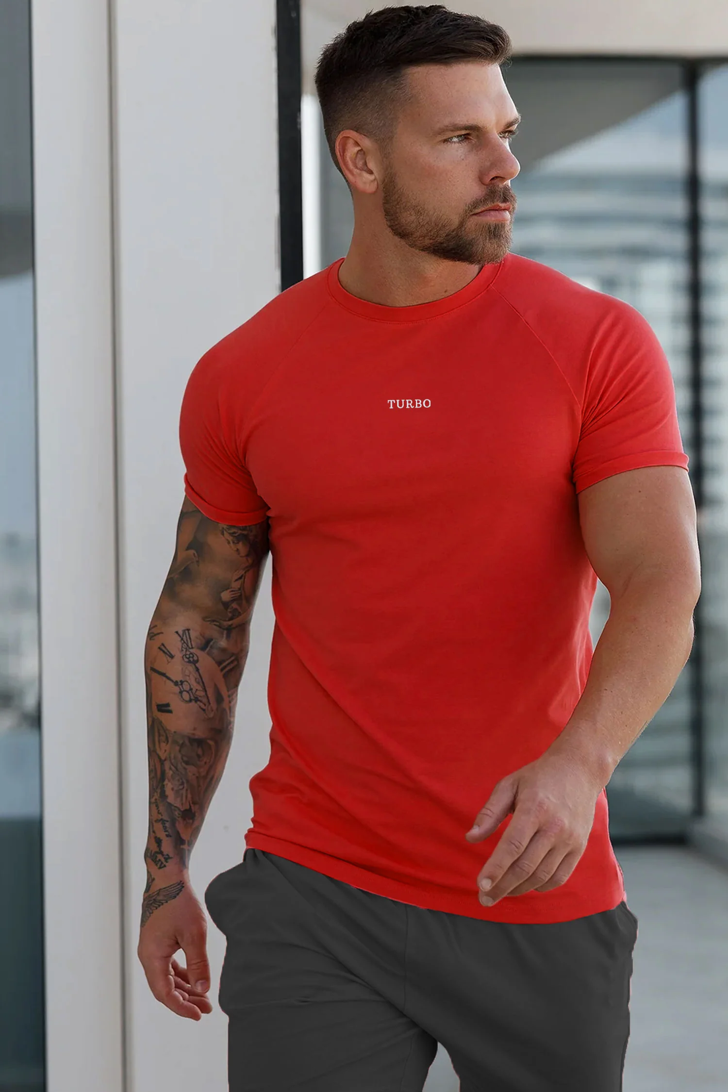 Turbo 'Men's One More Set' Drop Shoulder Dry-Fit Tee - Image 18