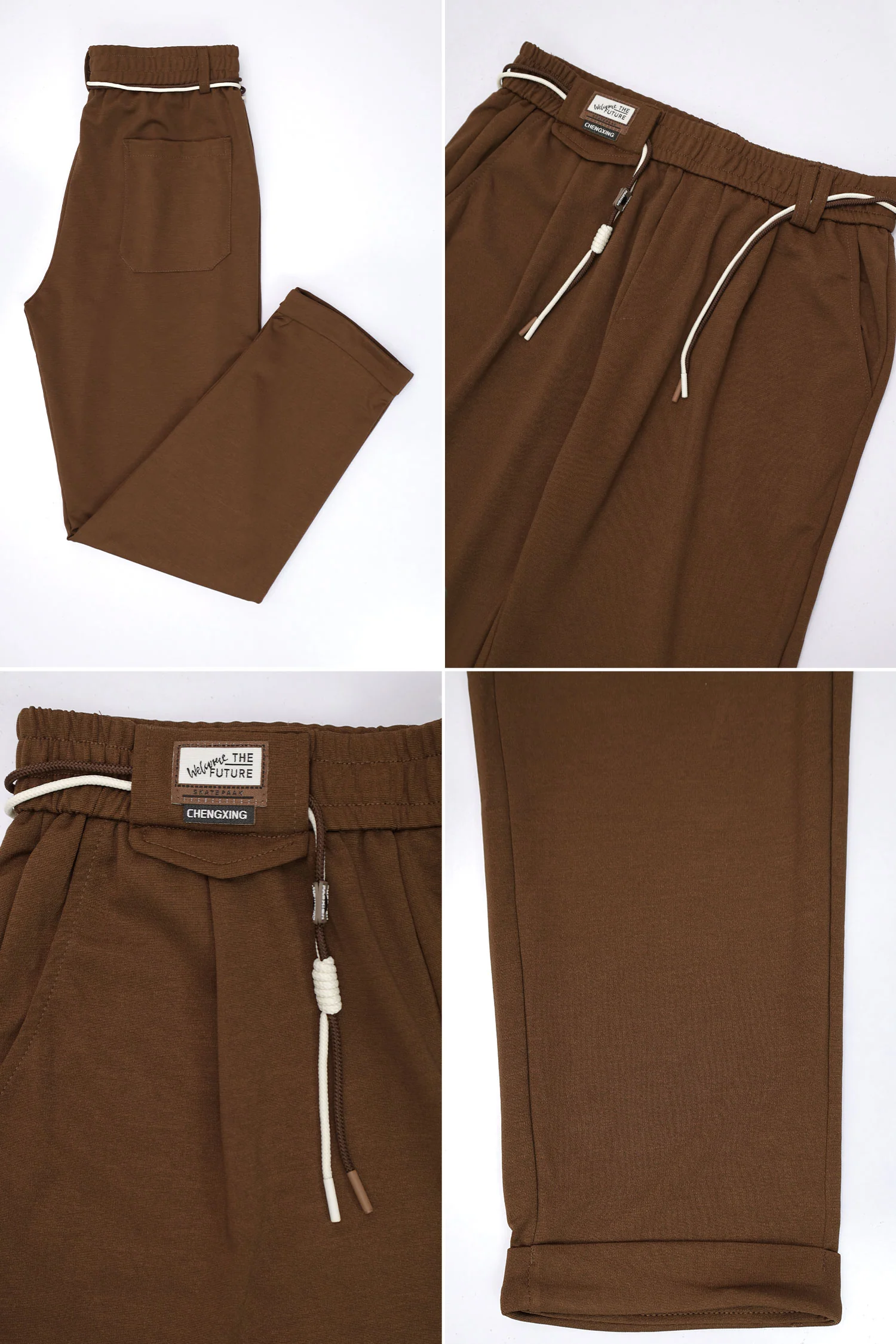 Turbo Midrise Dual Drawstring Trouser In Coffee - Image 3