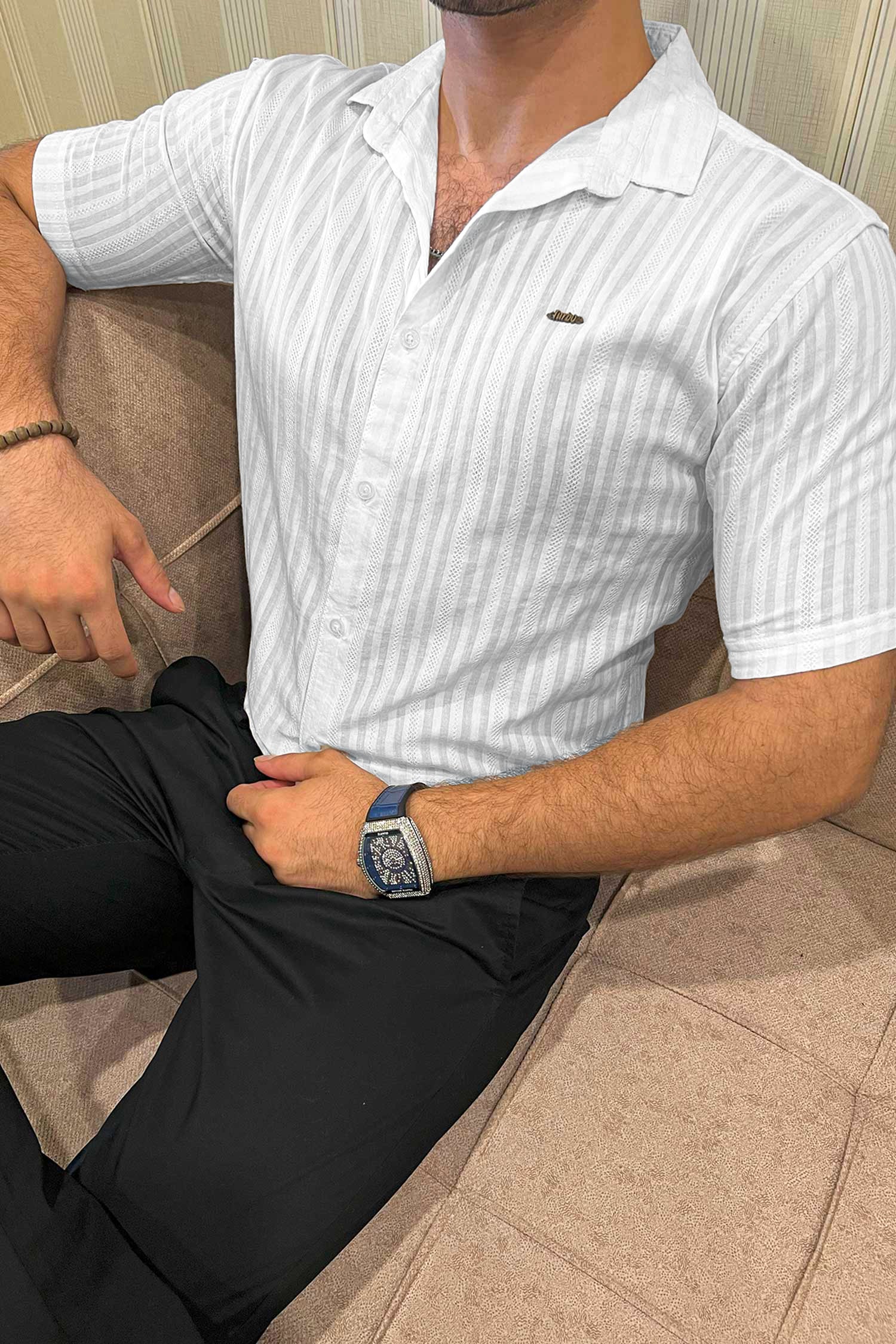 Turbo Minimalist Design Half Sleeve Casual Shirt - Image 11