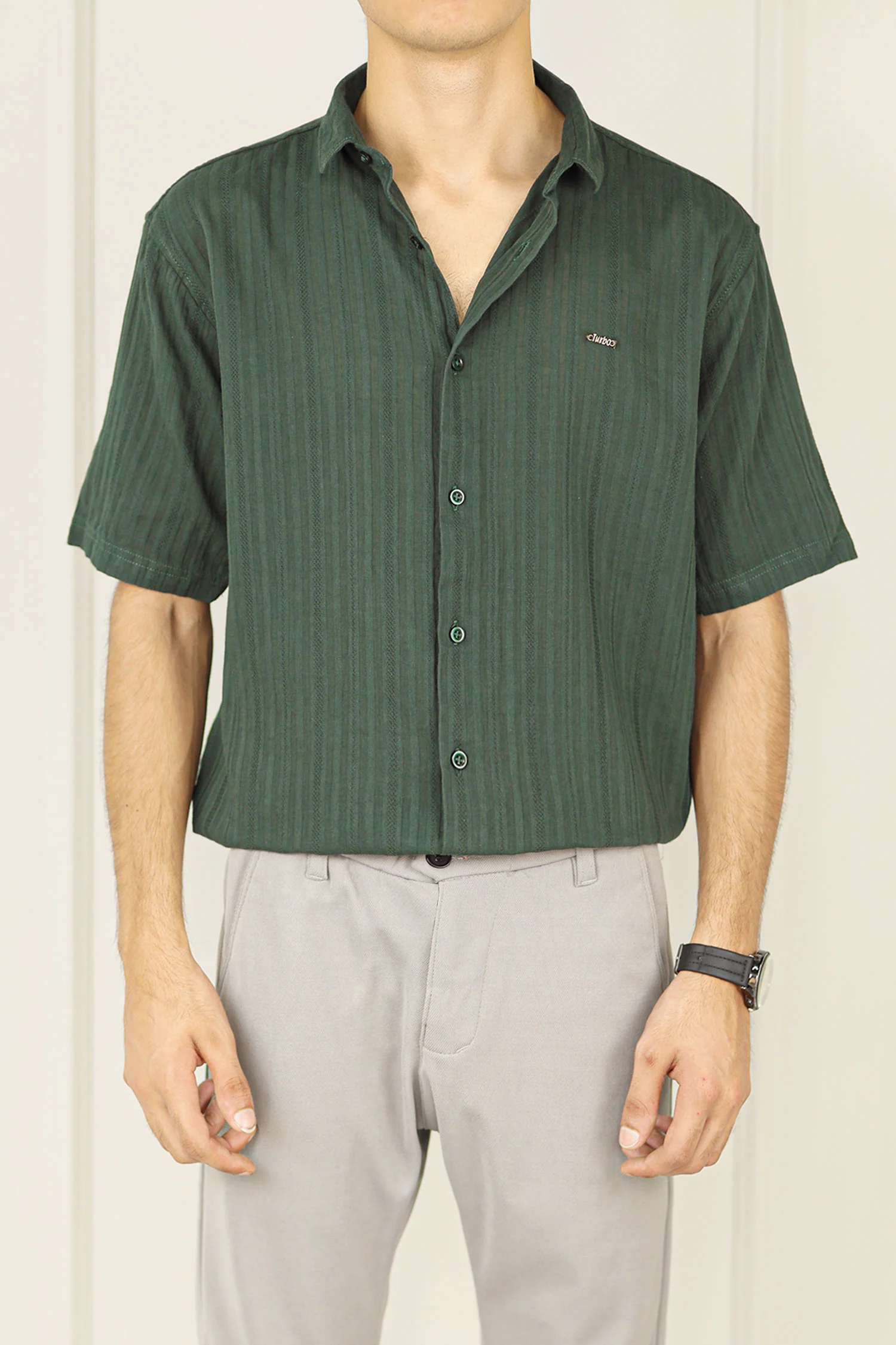 Turbo Minimalist Design Half Sleeve Casual Shirt - Image 22