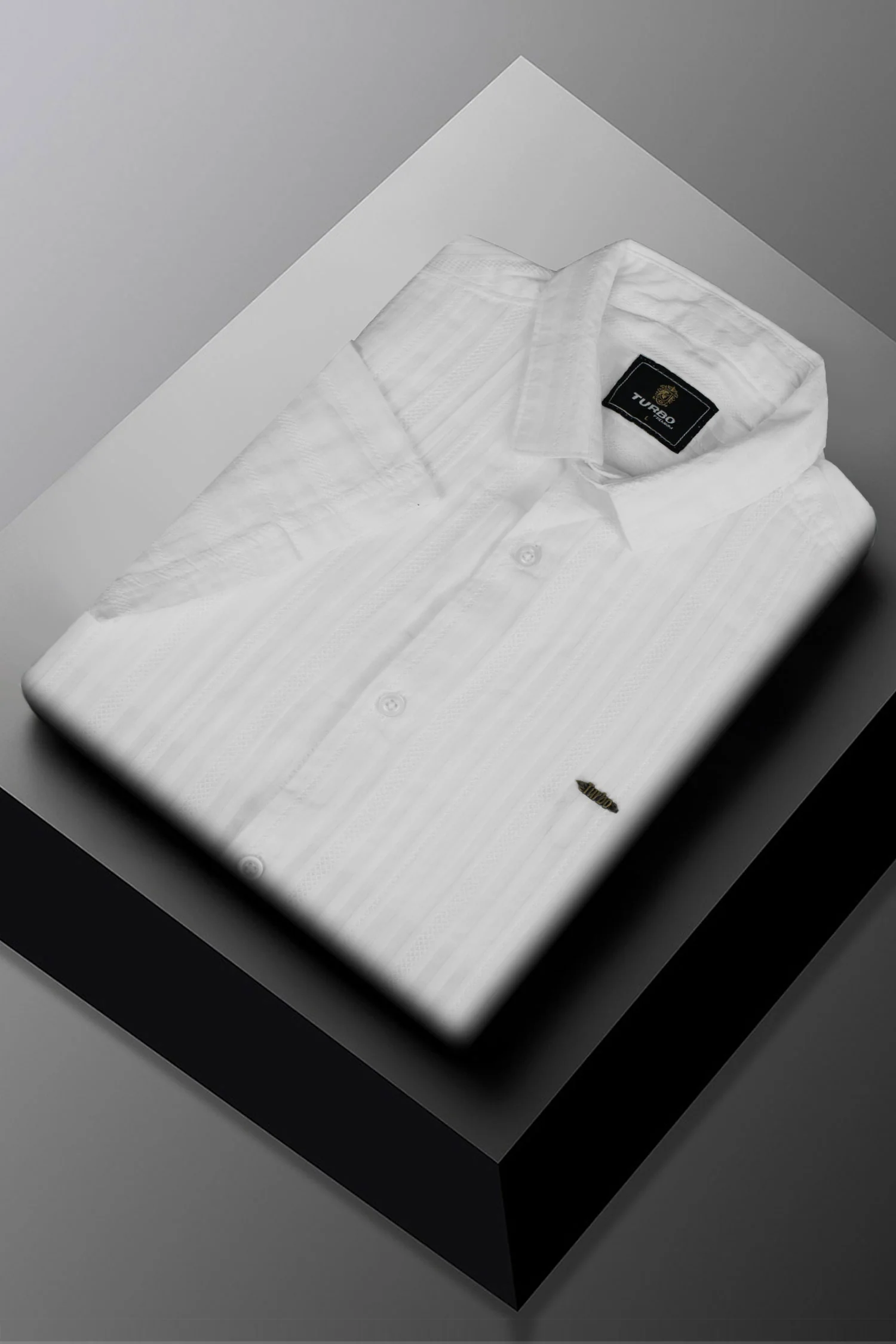 Turbo Minimalist Design Half Sleeve Casual Shirt In White - Image 6