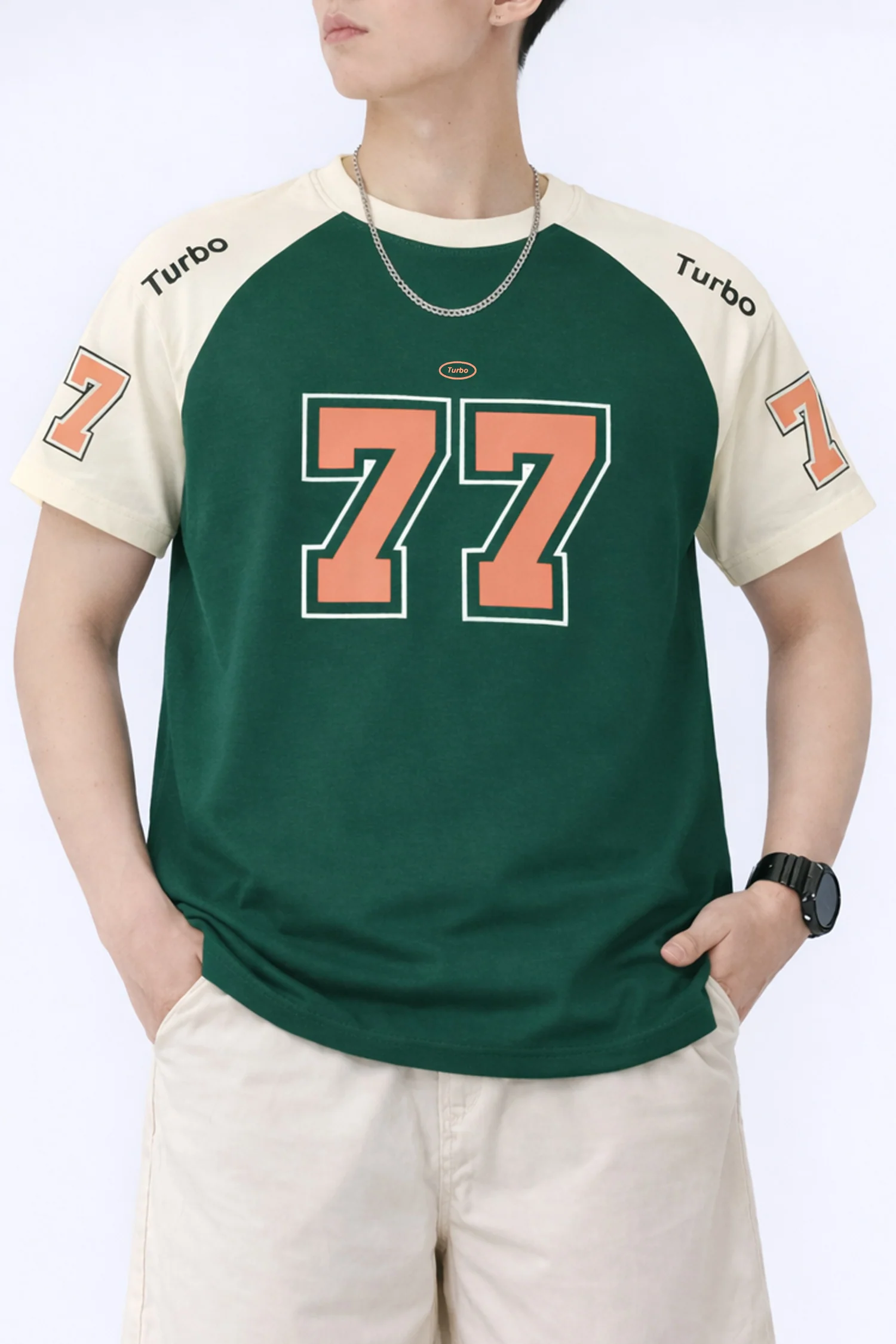 Turbo Numeric '77' Down Shoulder Men's Tee