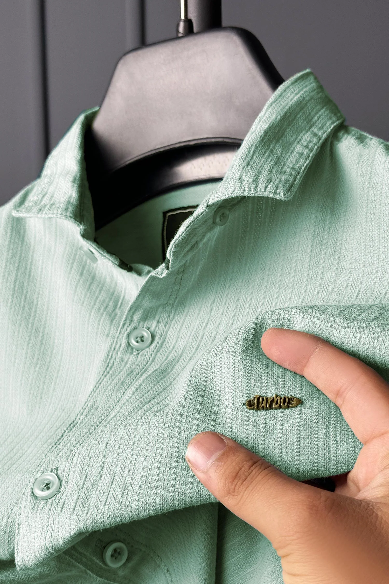 Turbo Organic MonoChromatic Long Sleeve Cotton Casual Shirt - Image 17