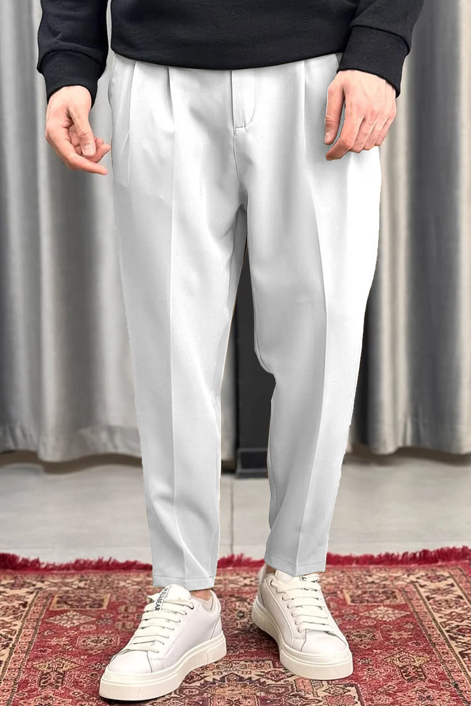 Turbo Pique Textured Double Plate SlimFit Trouser - Image 16