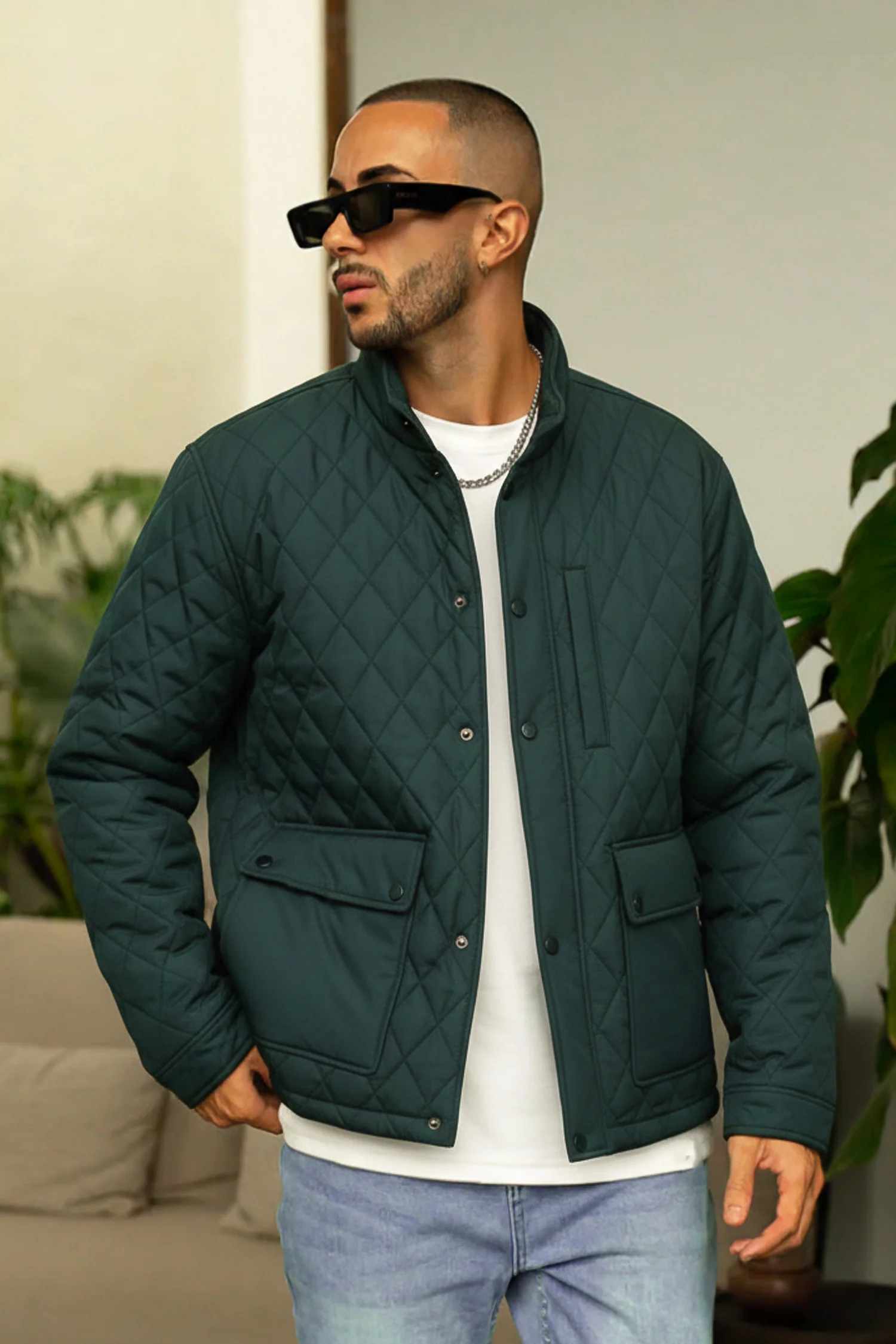 Turbo Placket Pockets Quilted Light Weight Jacket - Image 11