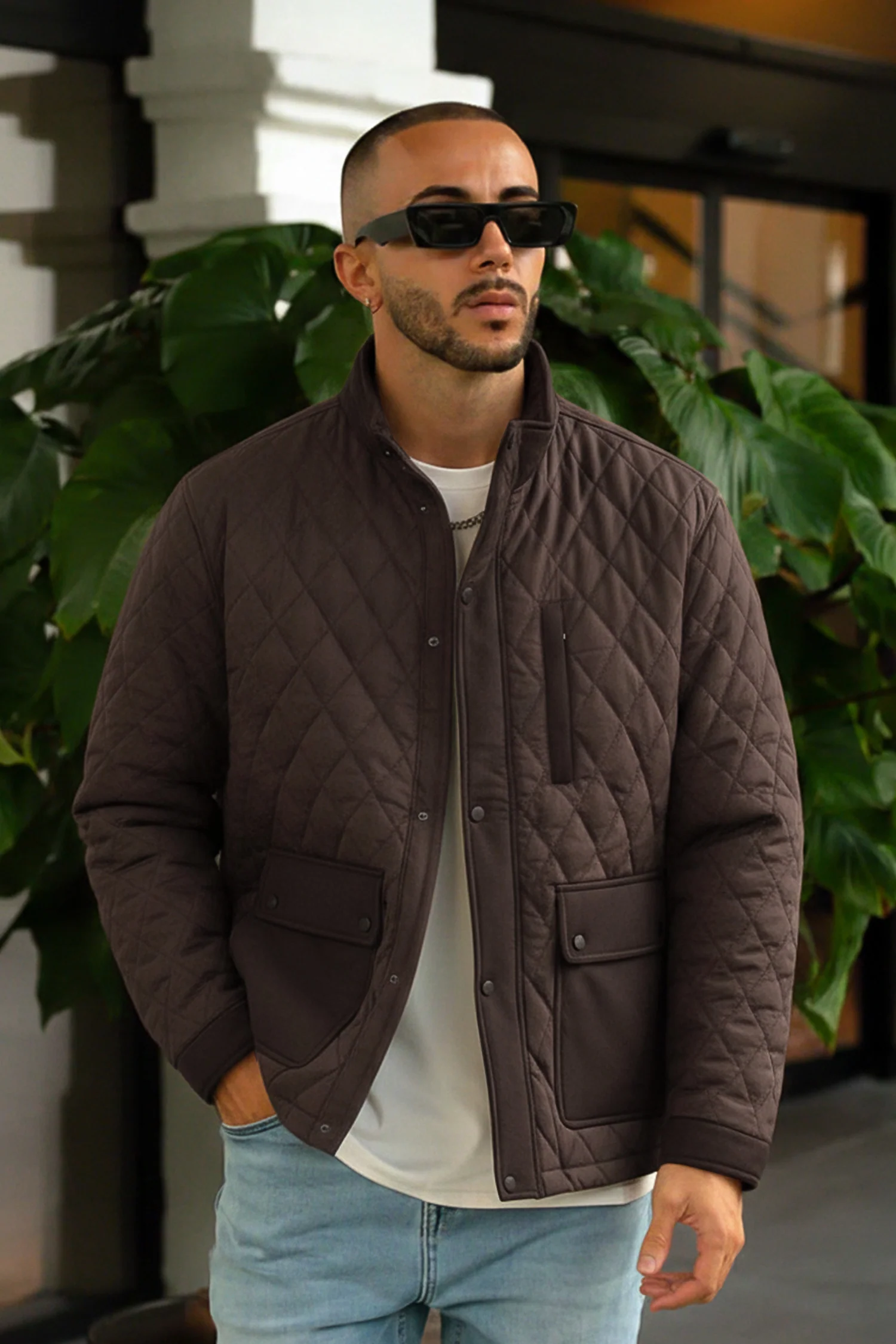 Turbo Placket Pockets Quilted Light Weight Jacket - Image 16
