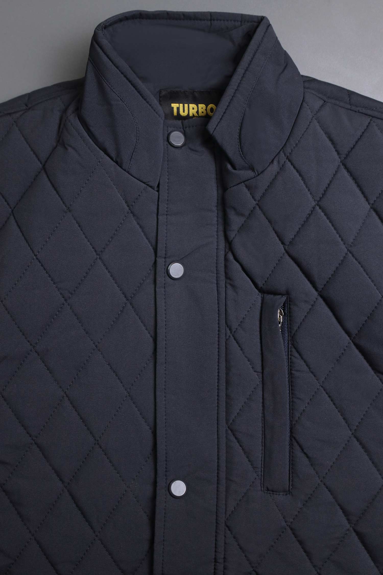 Turbo Placket Pockets Quilted Light Weight Jacket - Image 8