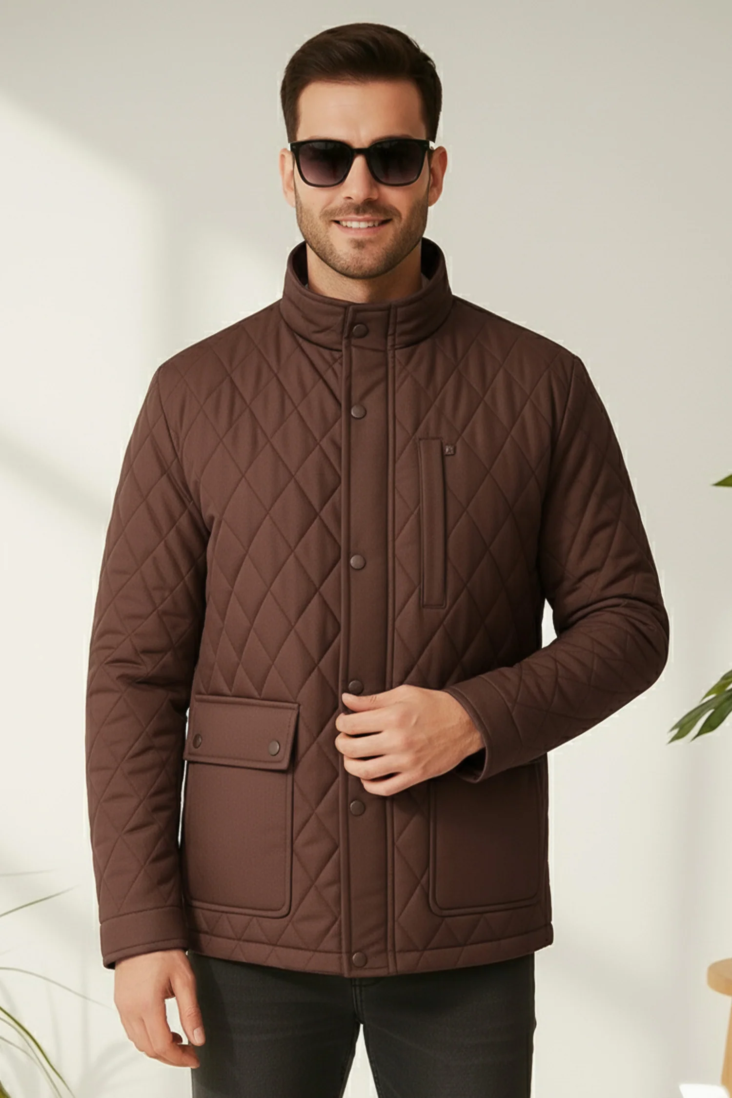 Turbo Placket Pockets Quilted Light Weight Jacket - Image 17