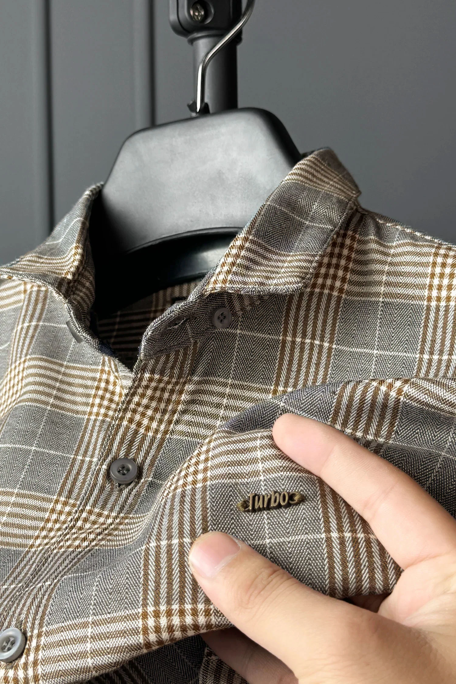 Turbo Plaid Pattern Creation Long Sleeve Cotton Casual Shirt - Image 9