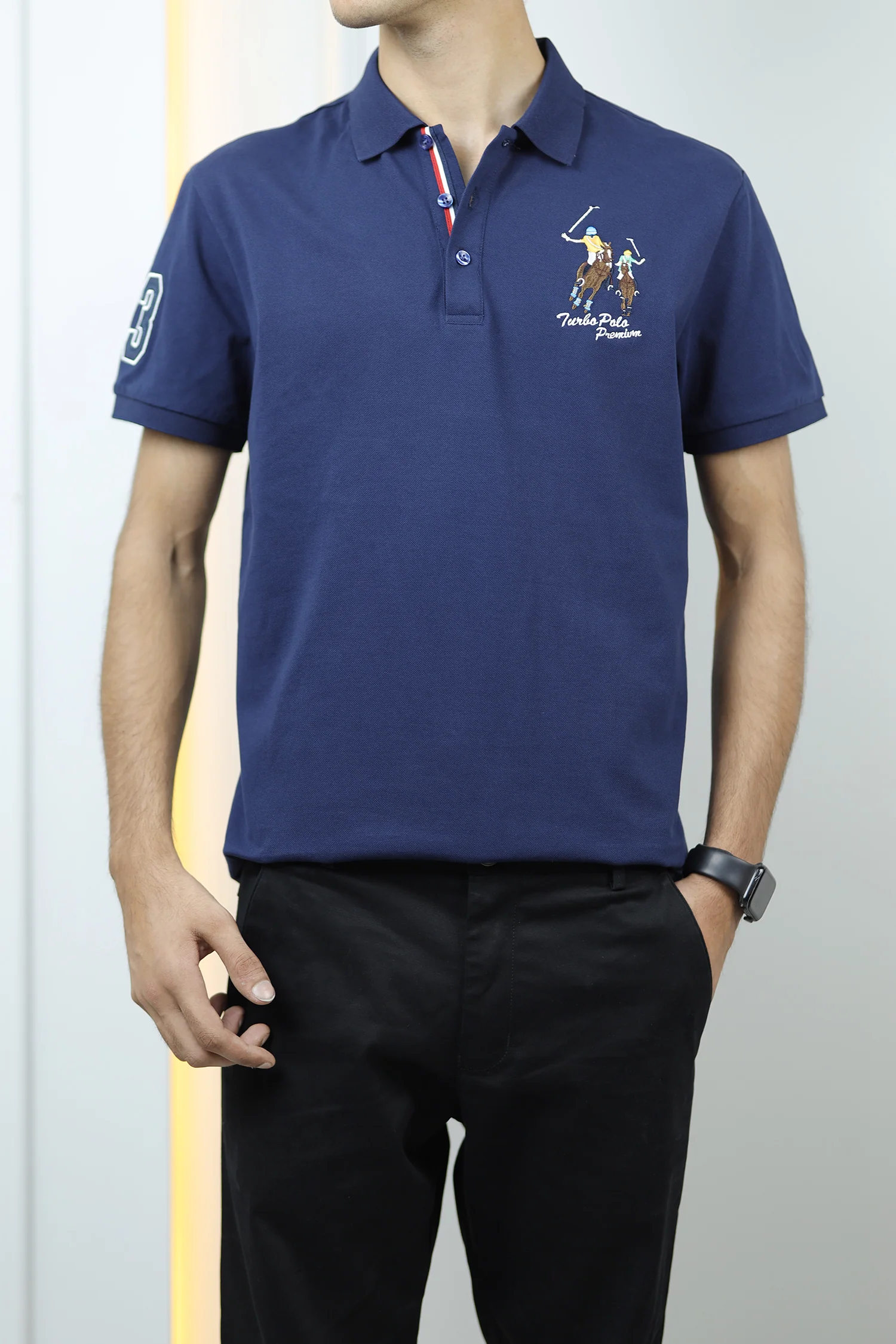 Turbo Polo Club Horse Pony Badge Men's Polo Shirt