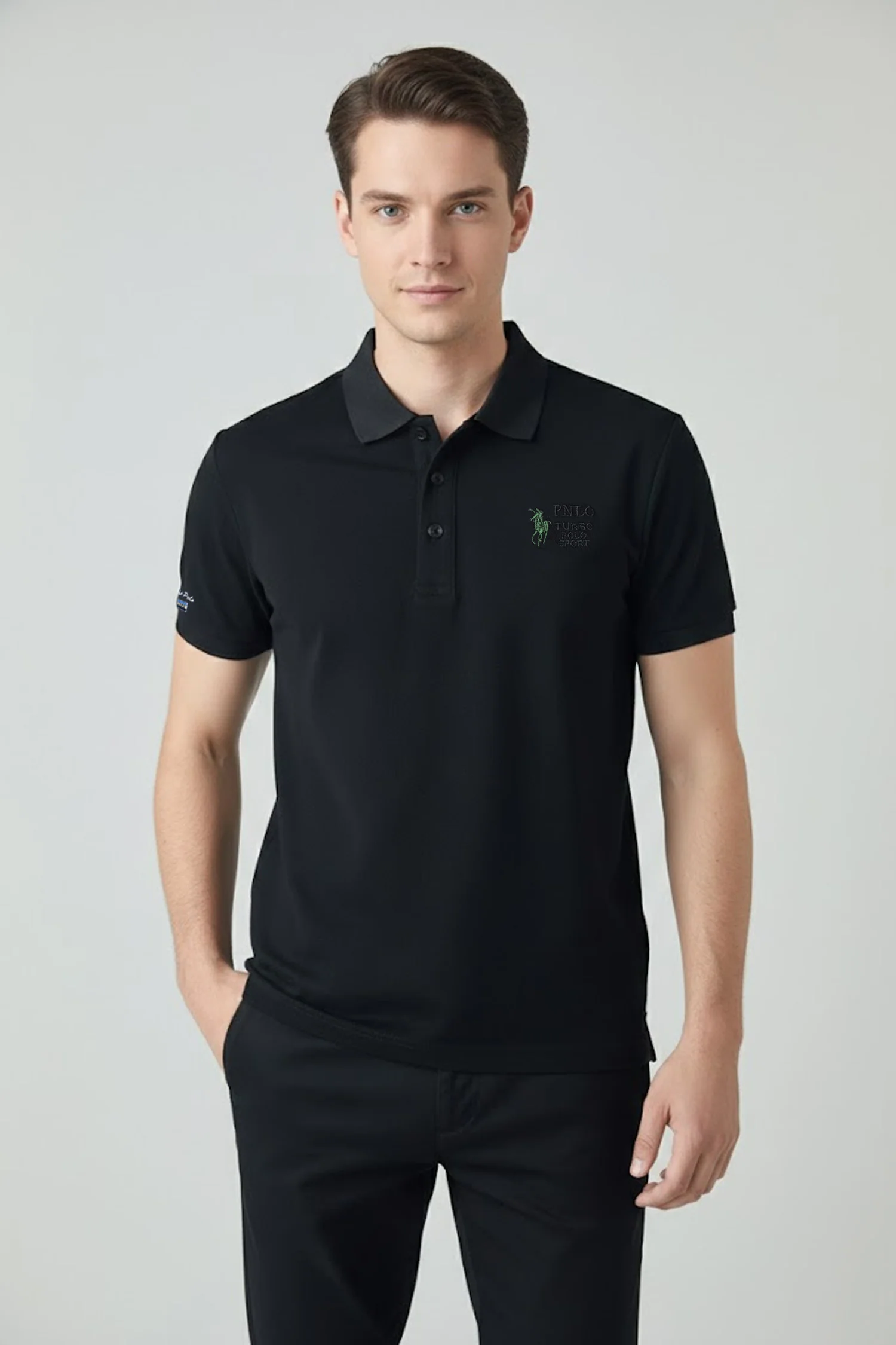 Turbo Polo Collar Tipping Men's Polo Shirt - Image 7