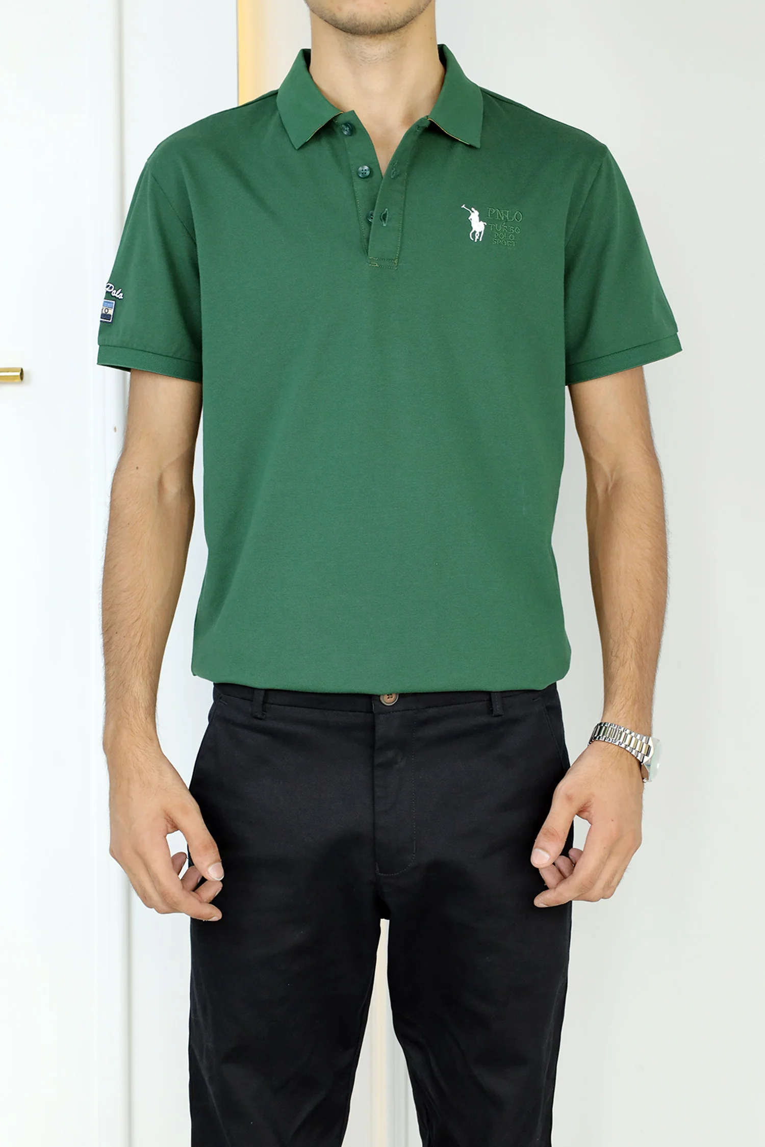 Turbo Polo Collar Tipping Men's Polo Shirt - Image 9