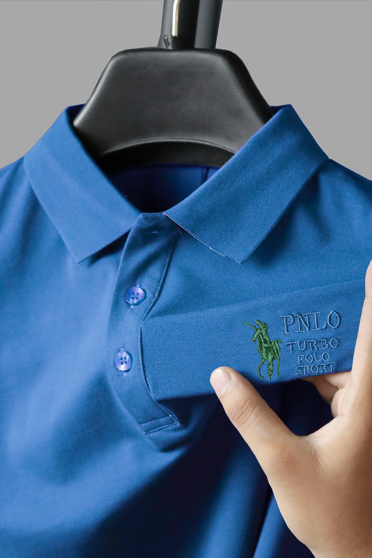 Turbo Polo Collar Tipping Men's Polo Shirt In Light Blue