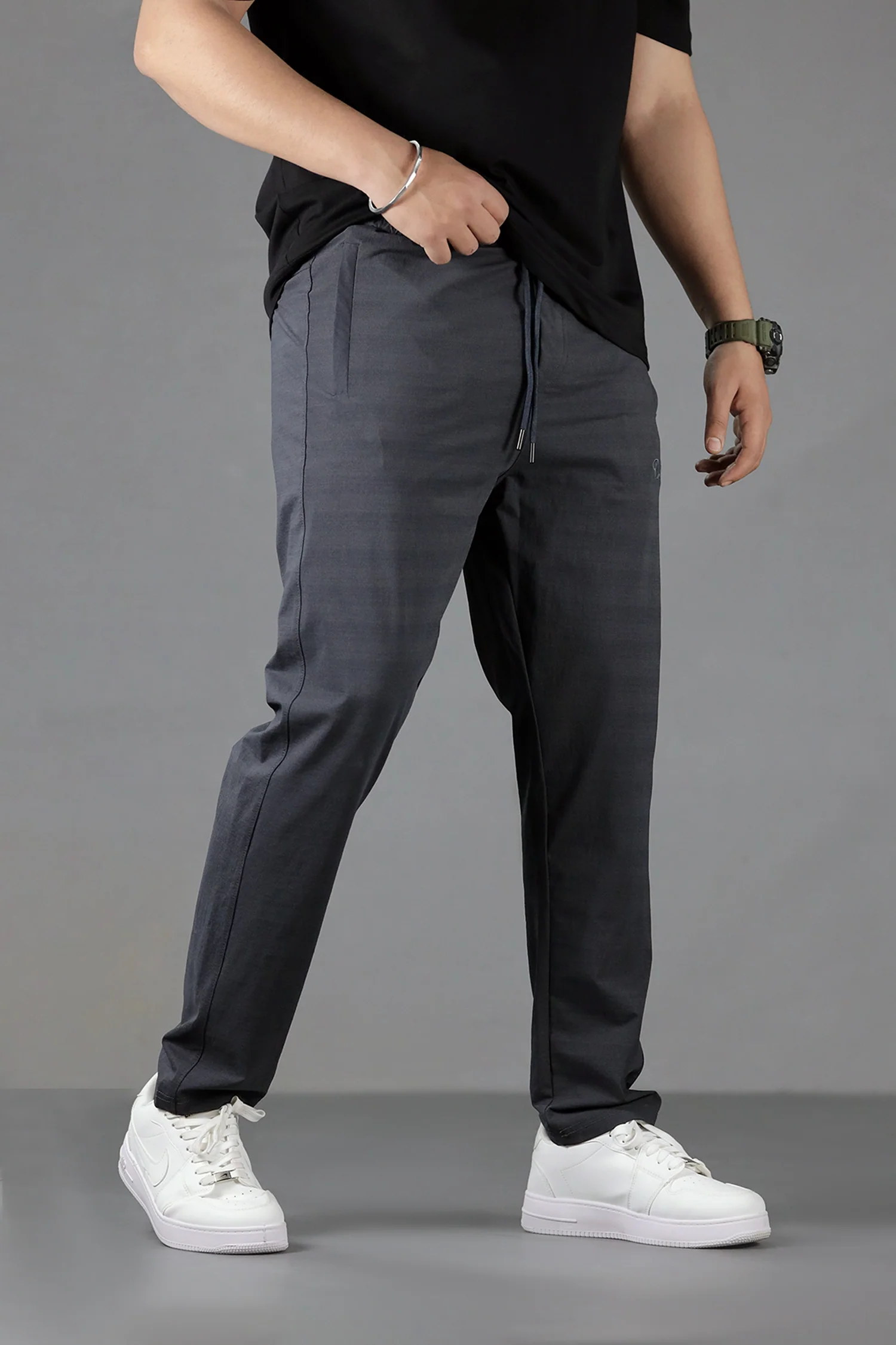 Turbo Premium Style Slim-Fit Trouser In Dark Grey - Image 2