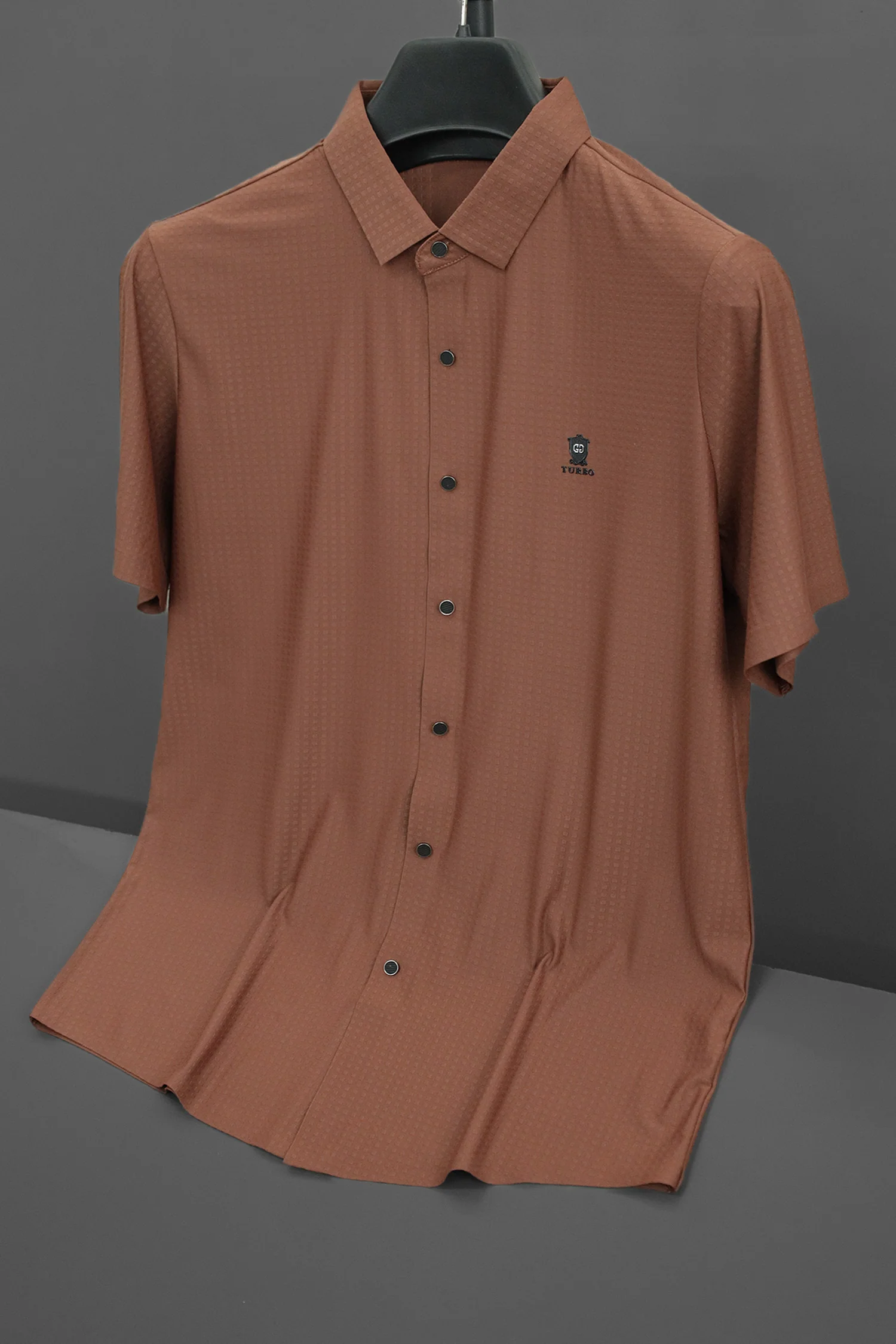 Turbo Prime Pattern Comfort Casual Shirt In Red Brick - Image 2