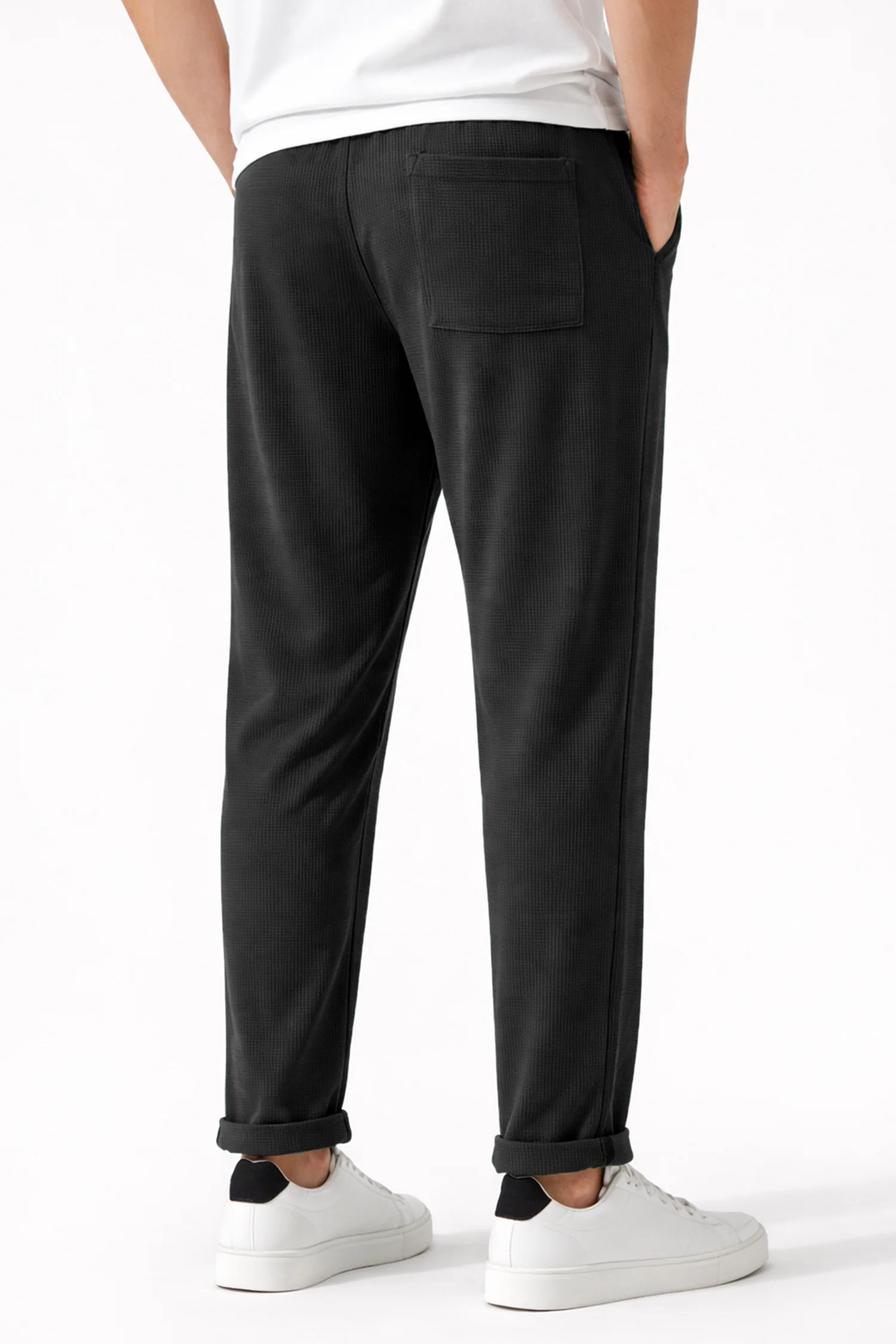 Turbo ProForm Waffle Texture Slim Fit Trouser In Black - Image 3
