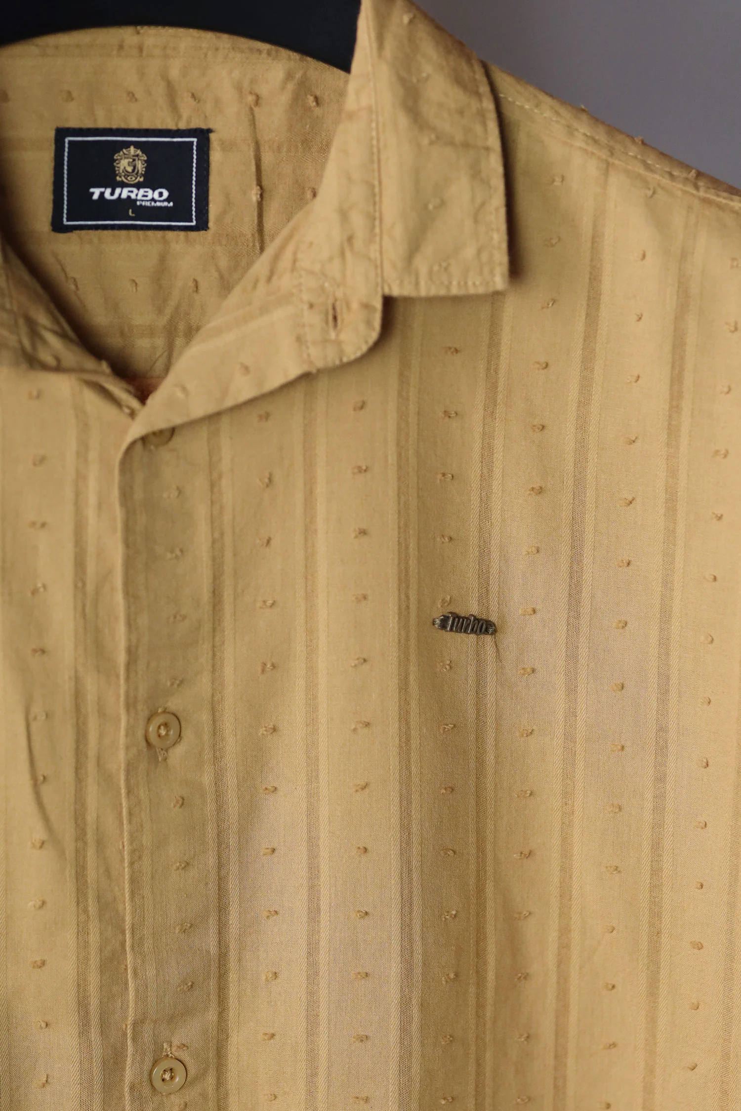 Turbo Puff Clasic Thread Casual Shirt In Camel - Image 2