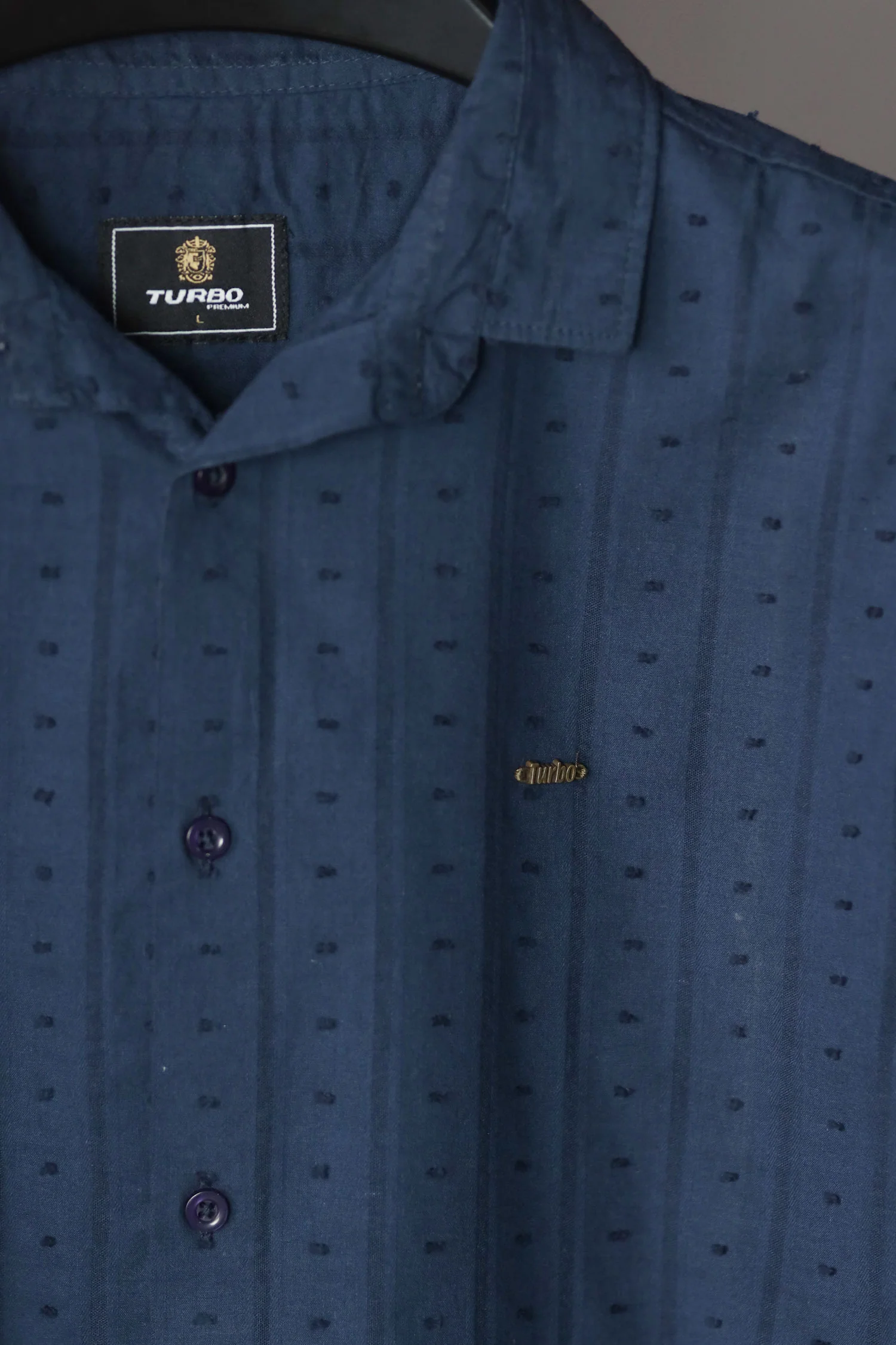 Turbo Puff Classic Thread Casual Shirt In Navy Blue - Image 2