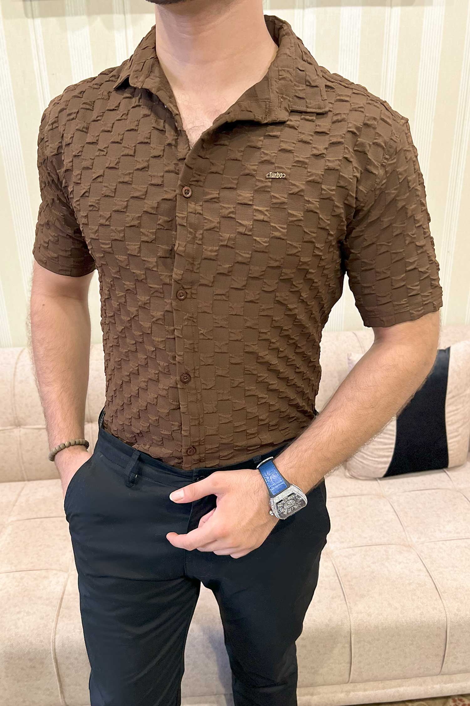 Turbo Puff Structured Pattern Casual Shirt - Image 17