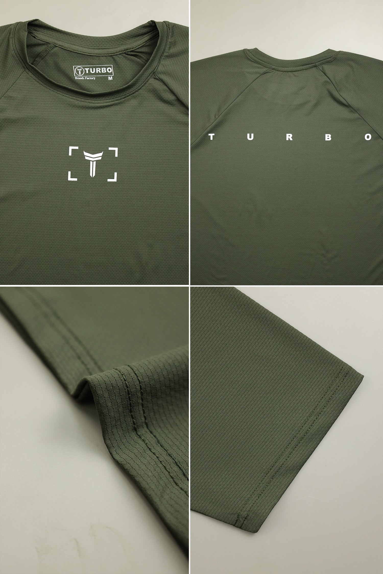 Turbo 'Reticle' Precision Training Mesh Dry-Fit Tee In Olive Green - Image 4