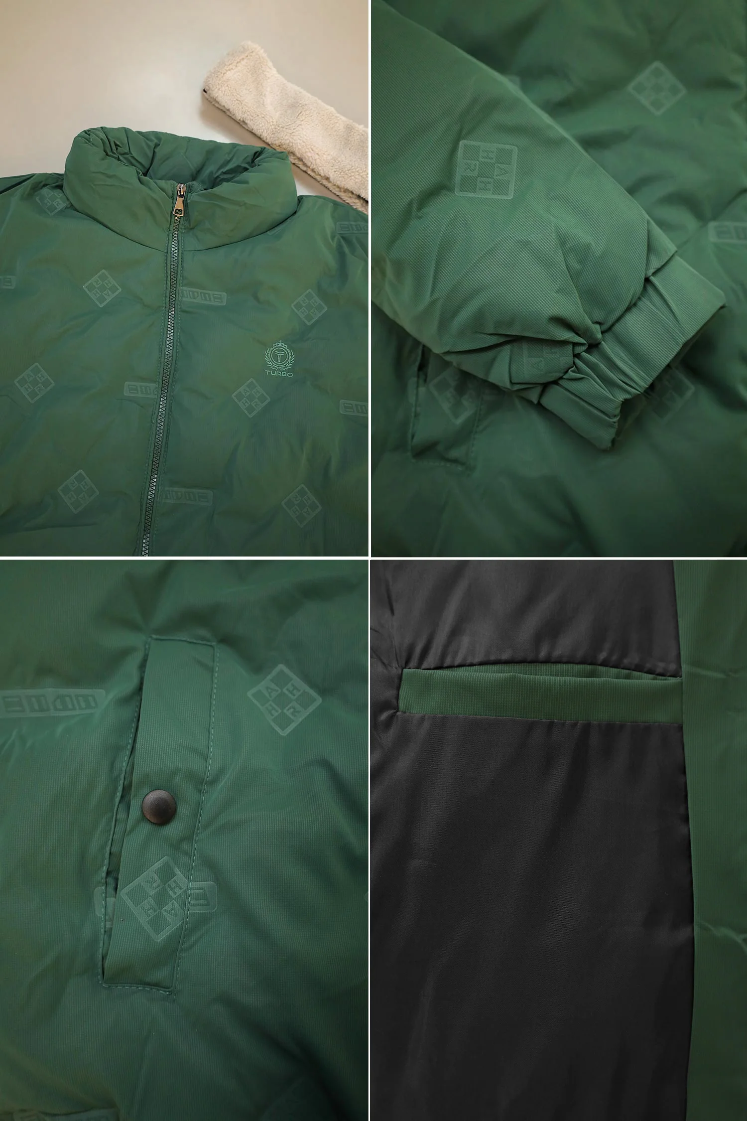 Synthetic Sherpa Collar Men's Imported Puffer Jacket - Image 3