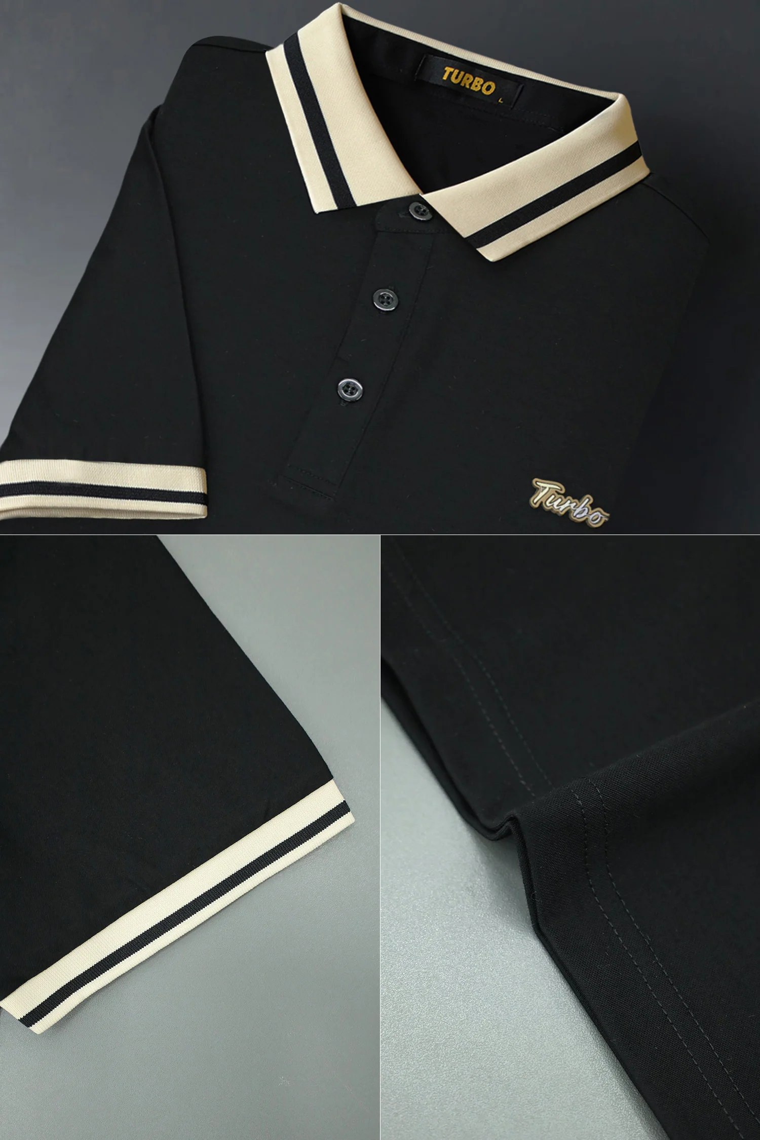 Turbo Rib Collared Style Men's Polo T-Shirt - Image 16