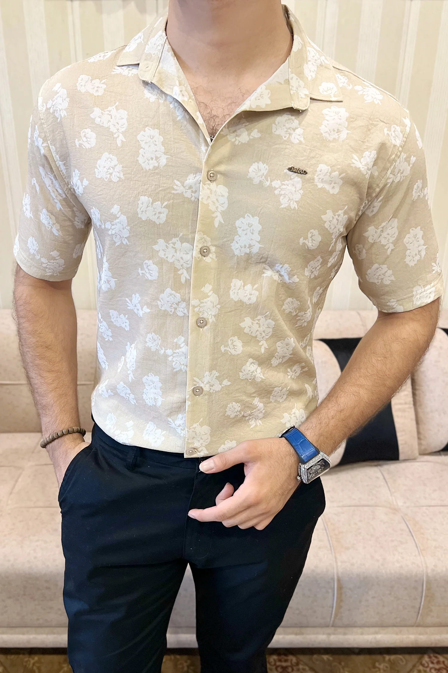 Turbo Rich Floral Printed Casual Shirt - Image 9