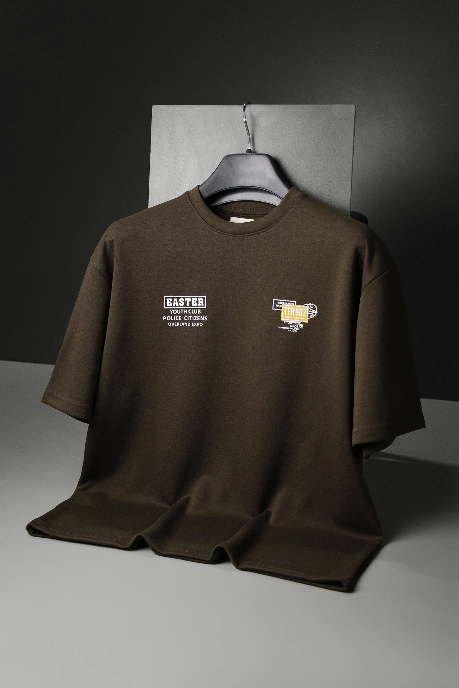 Turbo "Saltrock" Back Design Oversize Tee In Coffee - Image 3