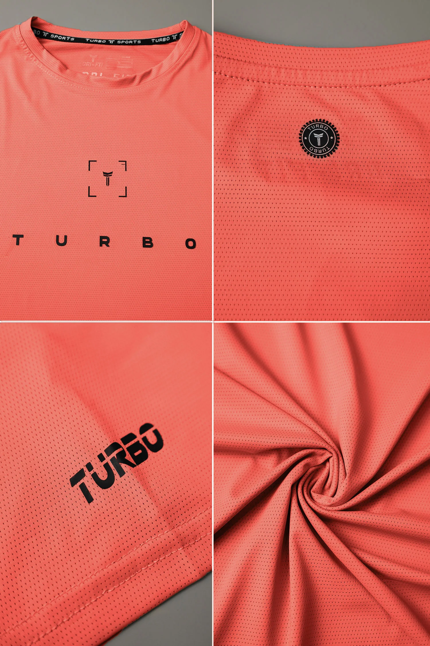 Turbo Scan Energy Breathable Mesh Dry-Fit Tee In Orange - Image 3