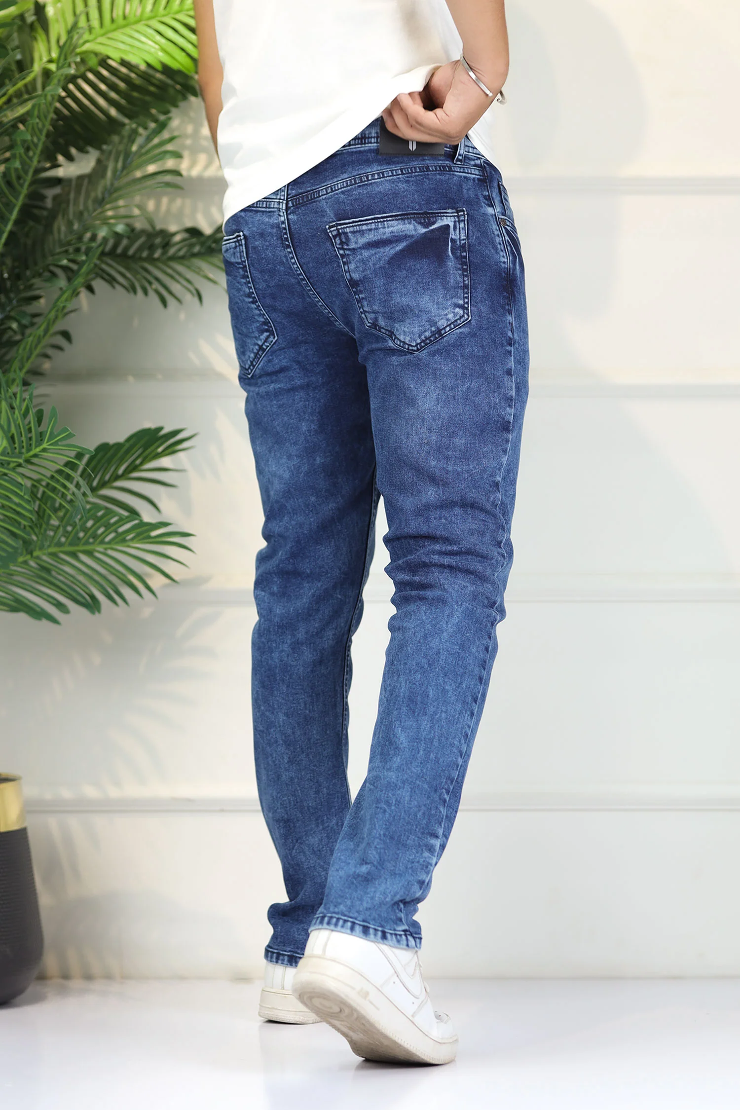 Turbo 'Sculpt-Tech' Defined Slim Fit Jeans In Faded Blue - Image 4
