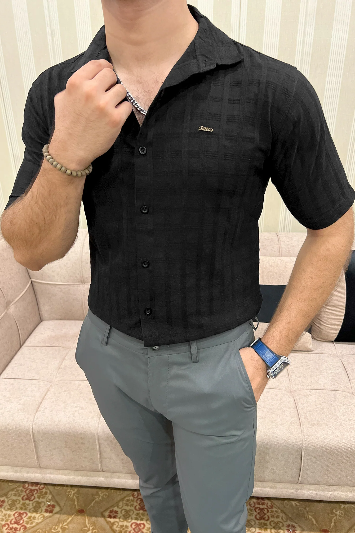 Turbo ShowOff Self Pattern Casual Shirt - Image 13