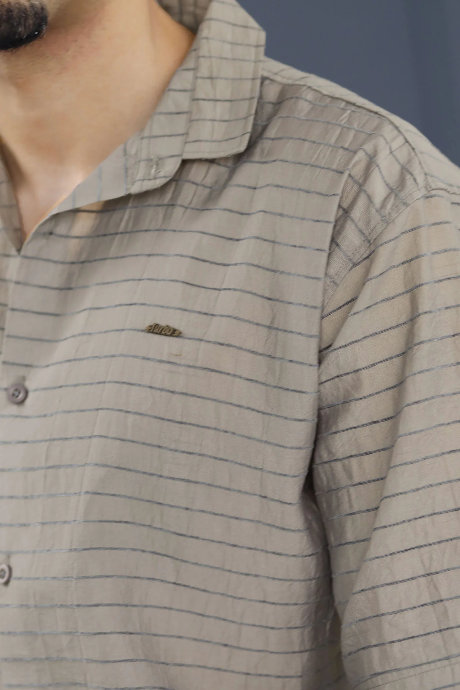 Turbo Snitch Striped Casual Shirt In Grey - Image 3