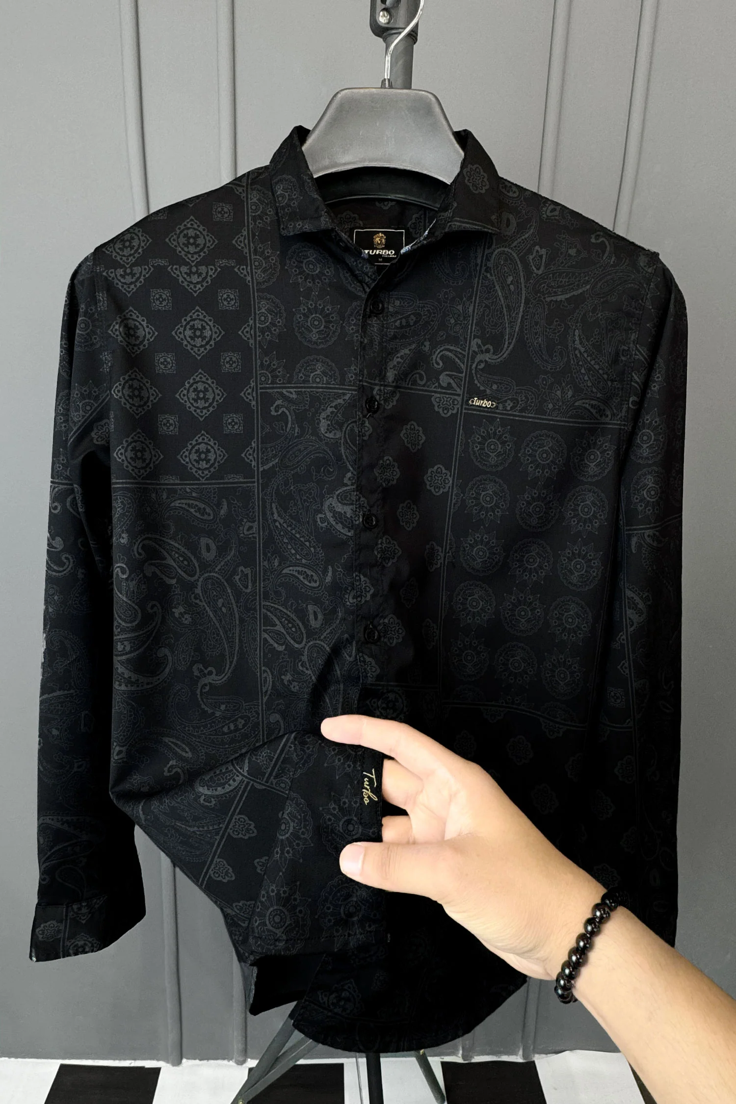 Turbo Splash Printed Long Sleeve Cotton Casual Shirt - Image 8